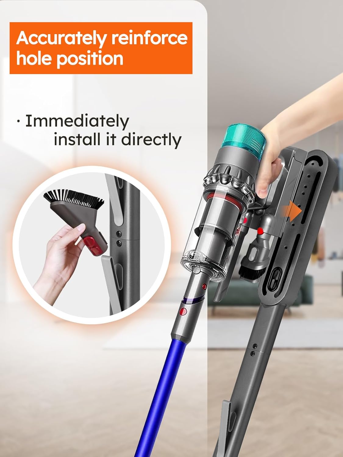Vacuum Stand for Dyson Gen5 V15 V12 V11 V10 V8 V7 V6 – Stable Metal Holder with Hidden Cord Management, Storage Rack for Dyson Cordless Vacuum & Accessories, Easy Installation