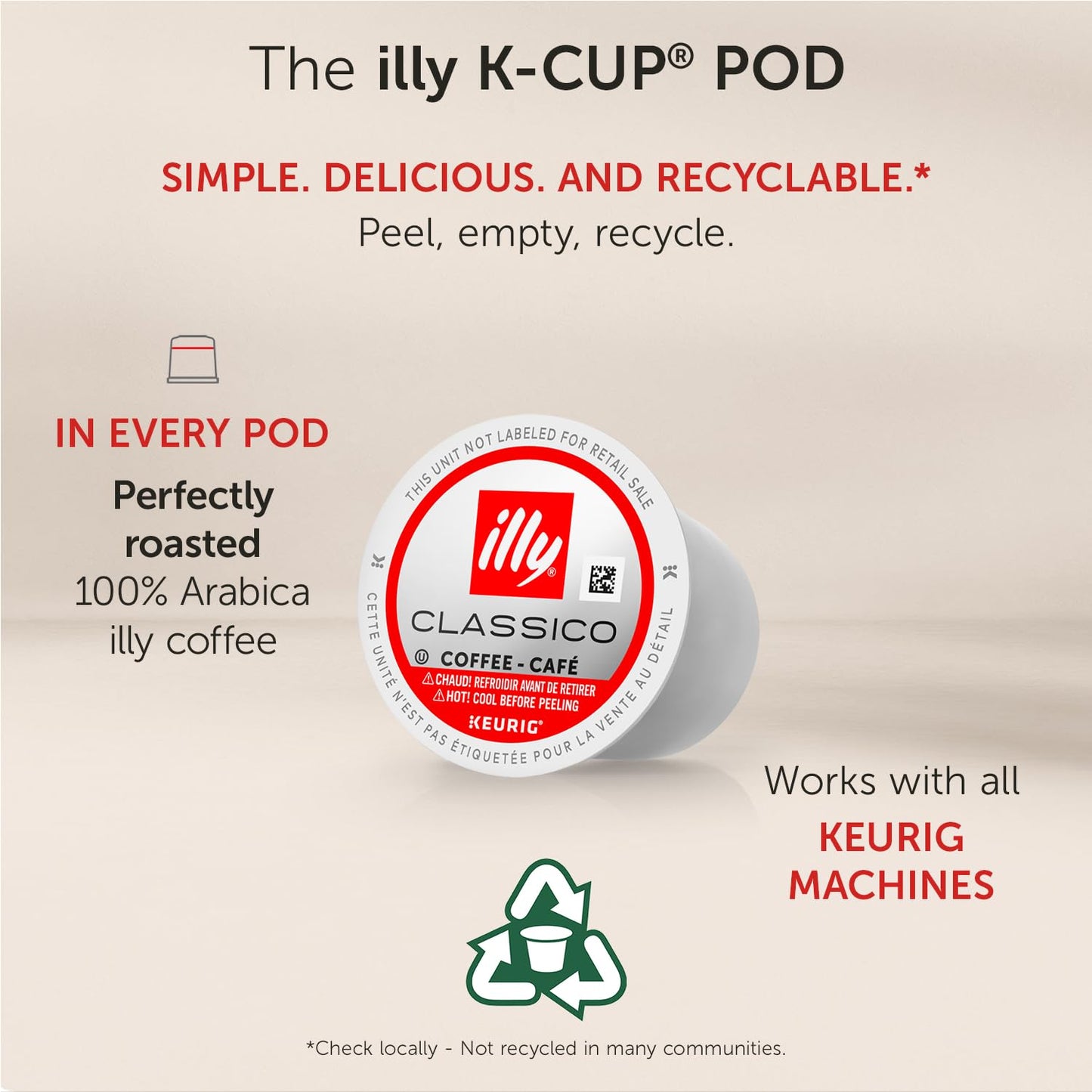 Illy Coffee K Cups - Pods For Keurig Machines – Classico Roast - Caramel, Orange Blossom & Jasmine - Mild, Flavorful & Balanced Flavor- No Preservatives – 20 Count, 4 Pack