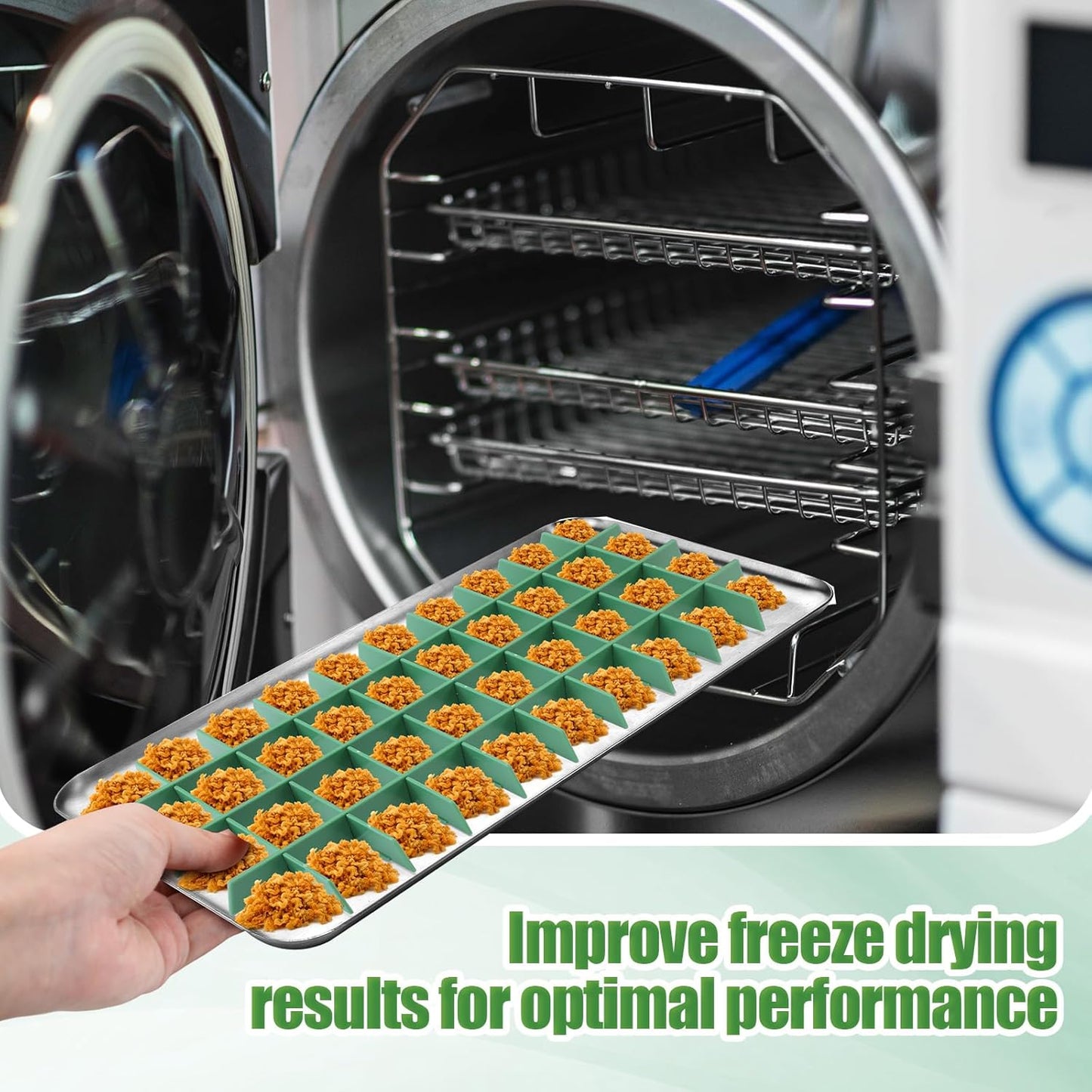 5 Sets Freeze Dryer Tray Dividers, Compatible with Harvest Right Freeze Dryer, Candy Tray Dividers Accessories(Medium,Green)