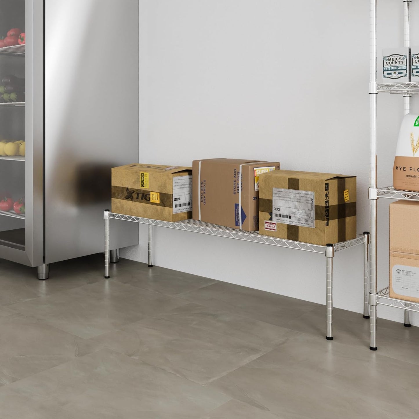 14" Deep x 54" Wide x 14" Height Wire Shelving Kit | 1-Tier | NSF Commercial Storage Rack Unit
