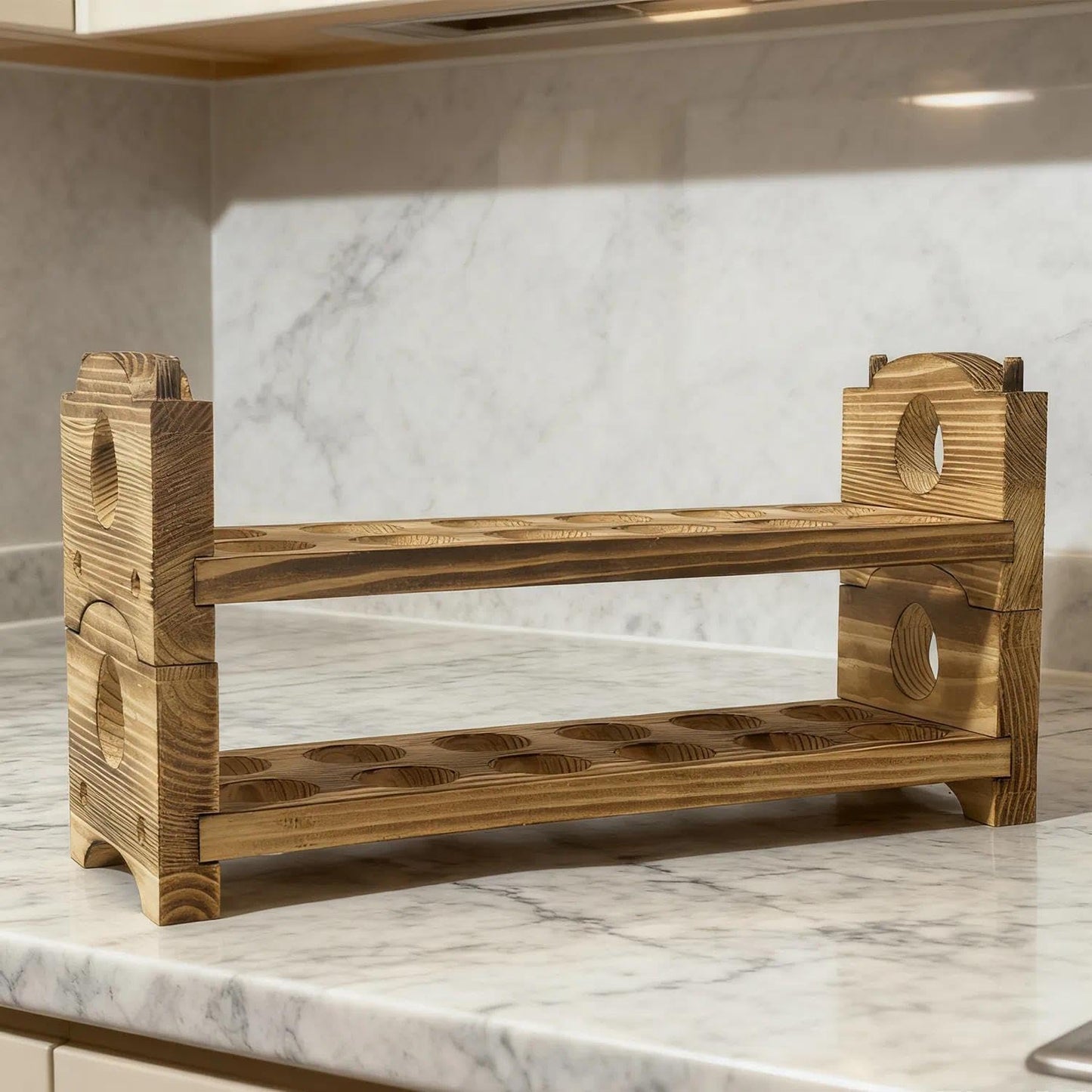 Egg Holder Countertop - Wooden Fresh Eggs Storage for Counter - Pine Wood Egg Organizer Tray Racks