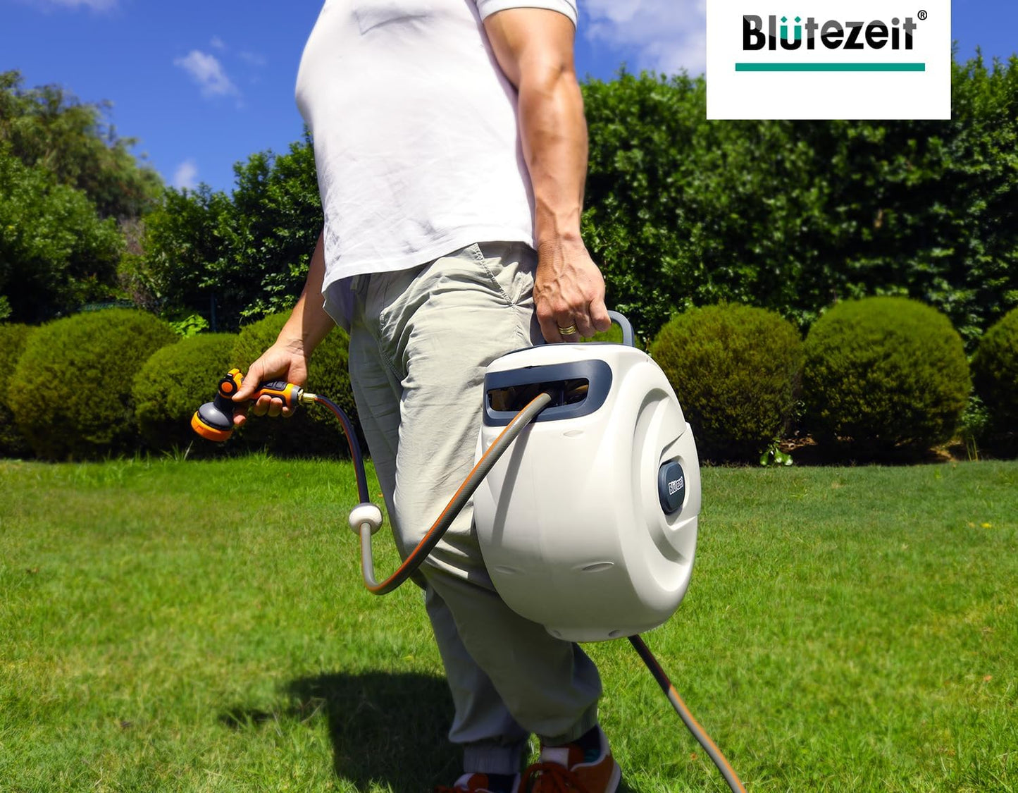 Blütezeit Retractable Garden Hose Reel Wall-Mount Heavy Duty