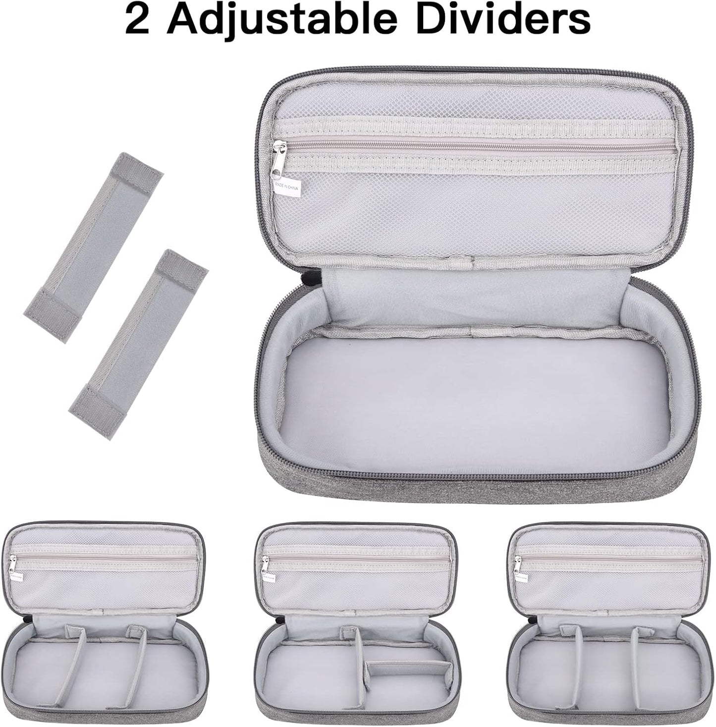 Tech Organizer Travel Case, Electronics Carrying Pouch Bag for Cable, Charger & Cords, External Power Bank, Portable Hard Drive (Dark Grey)