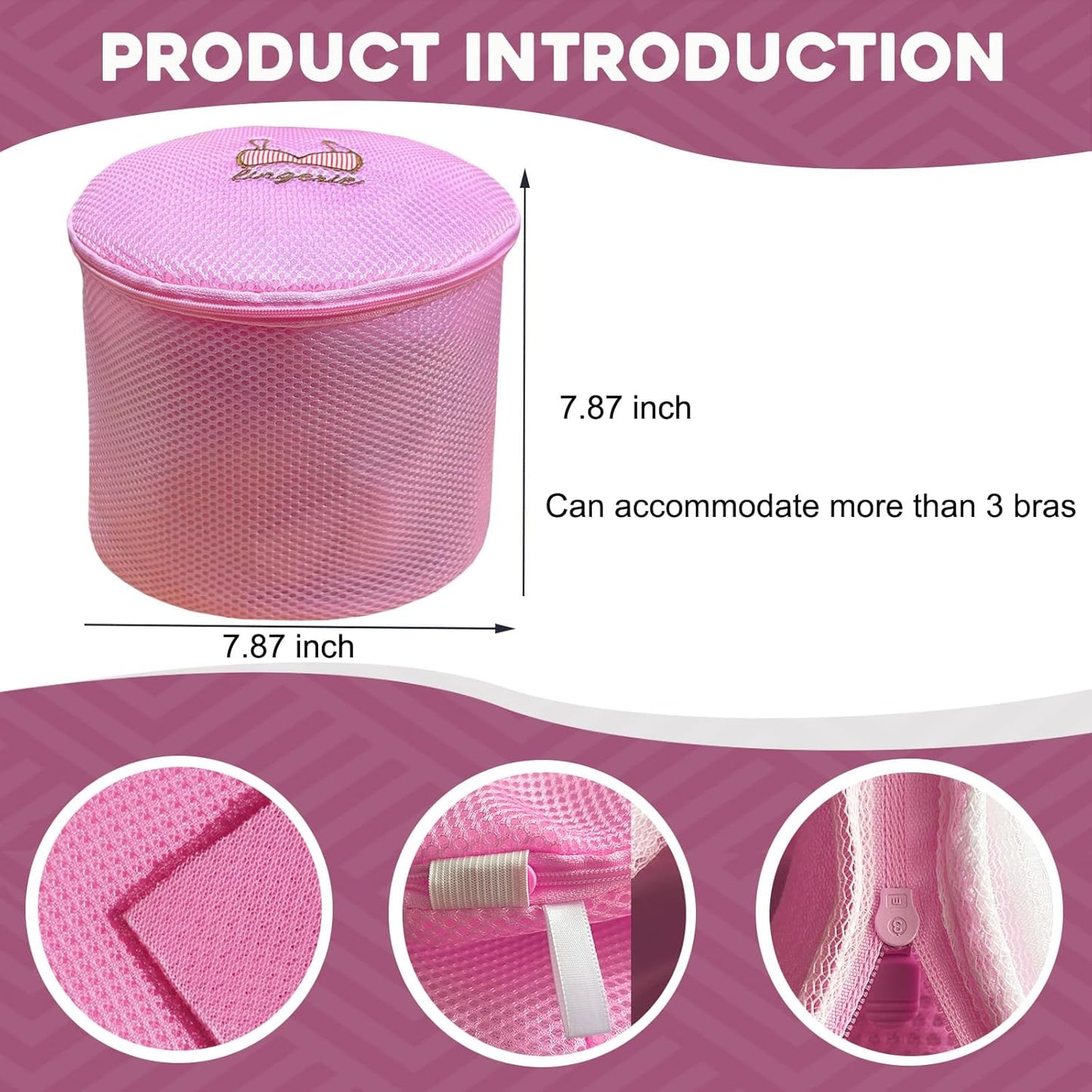 4Pcs Premium Durable Honeycomb Mesh Laundry Bags for Delicates, Large Bra Laundry Bags for Washing Machine, Lingerie Underwear & Intimates Wash Bag 6.7 x 6.7 x 7.5Inches