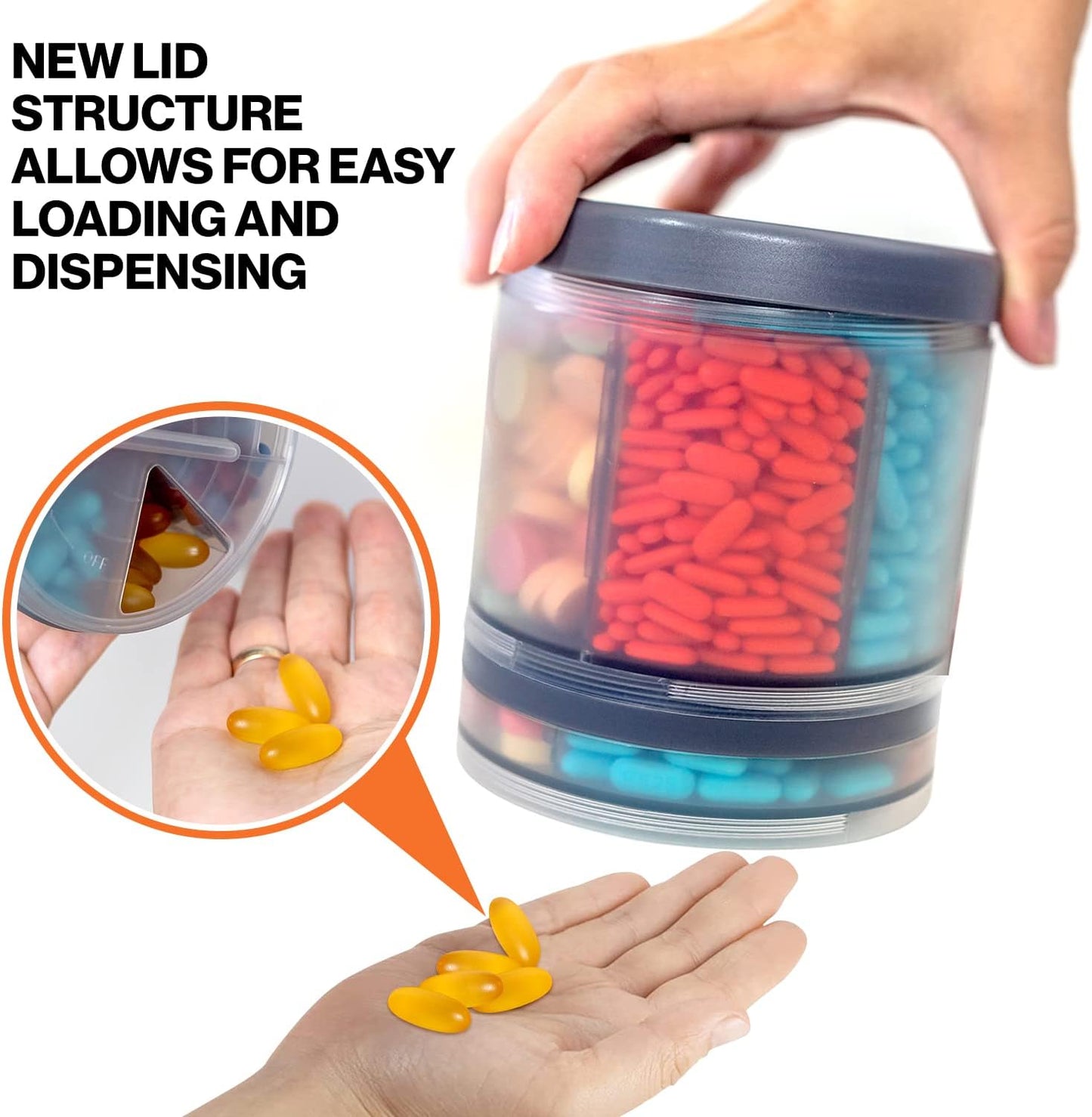 Monster Supplement Pill Dispenser, Medicine, Medication, Portable Detachable Travel Med Holder Container, Vitamin Storage Box, Lifetime Subscription to Medisafe App (Monster Fit 10-2 Pack)
