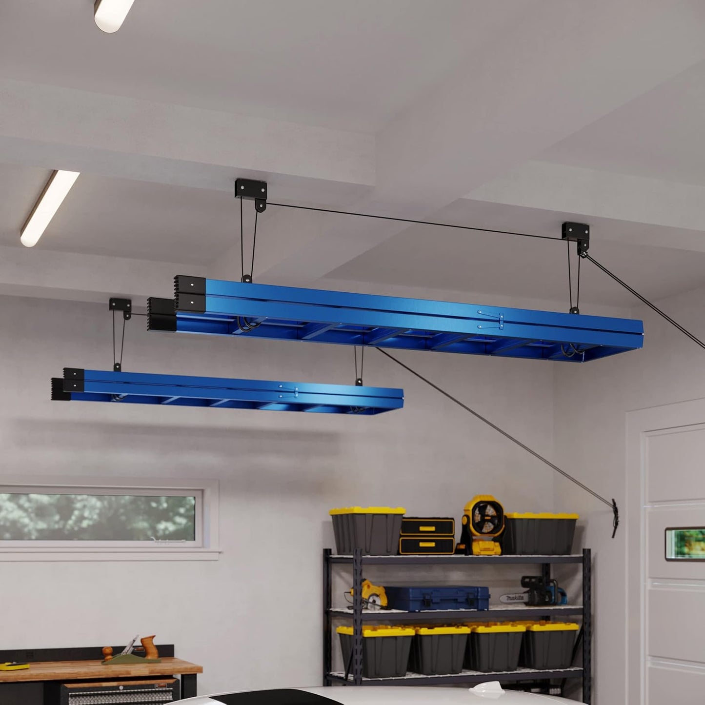 RAD Sportz Kayak Storage Hoists - Overhead Pulley Hoist Systems with 125lb Capacity Each for Canoes, Bikes, Ladders, and More