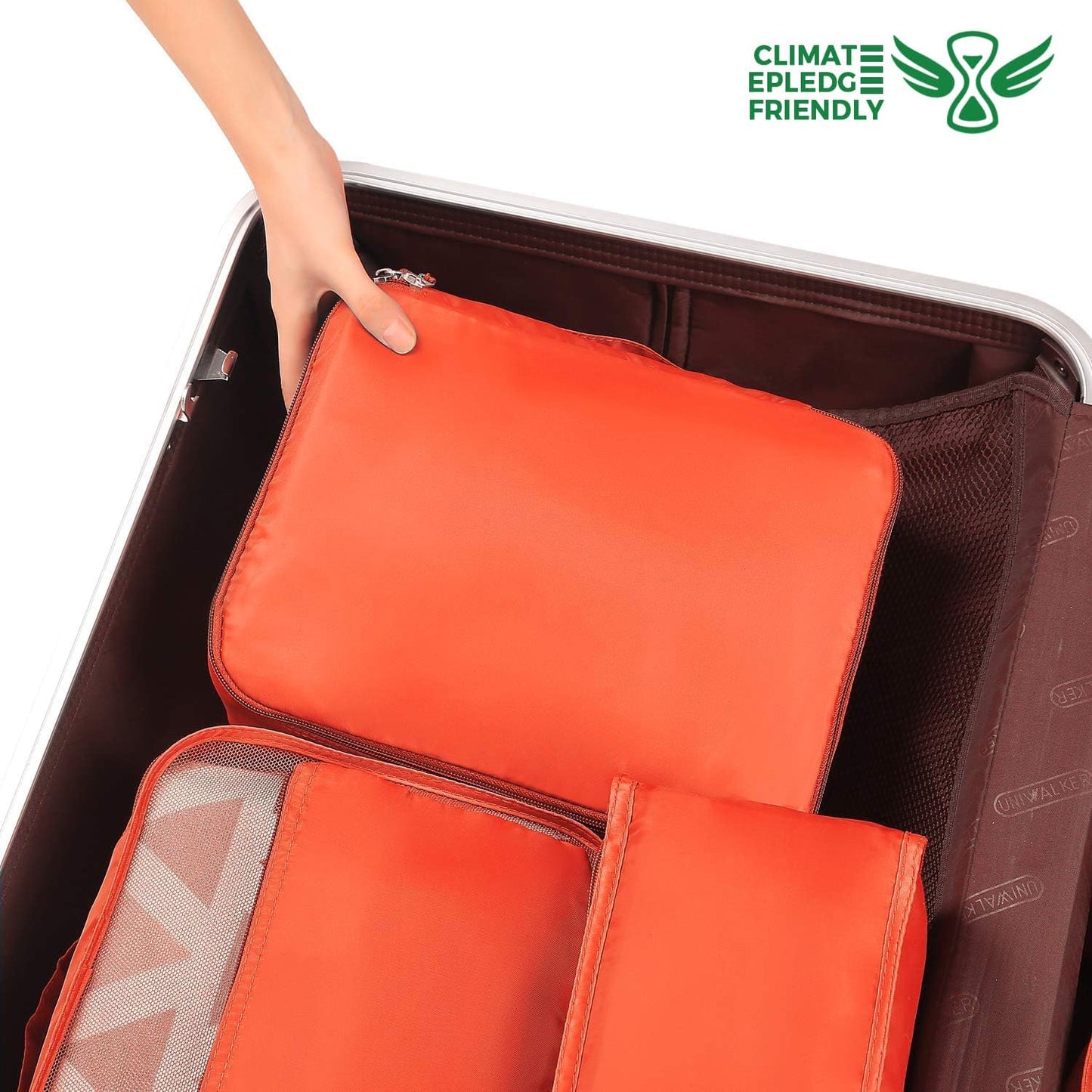 BAGAIL 8 Set Packing Cubes Luggage Packing Organizers for Travel Accessories-Orange