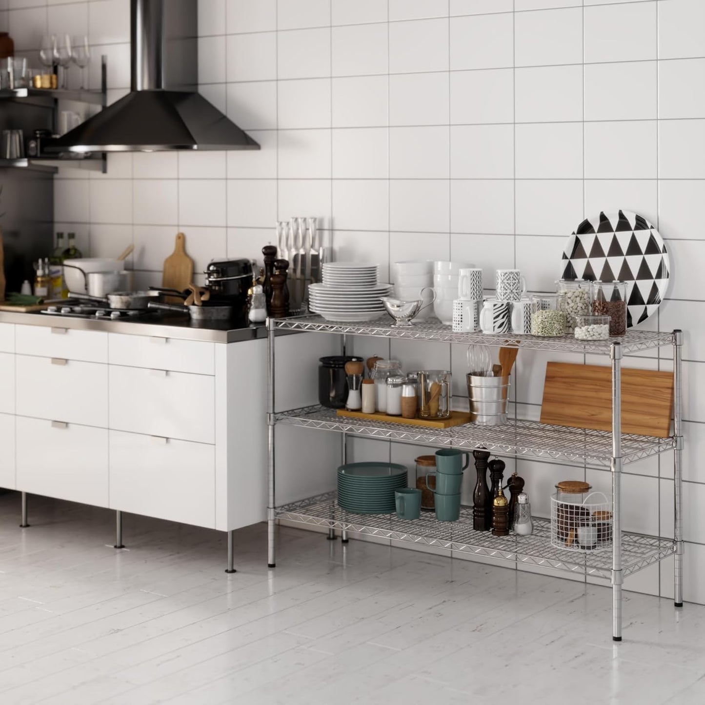 18" Deep x 54" Wide x 34" Height Wire Shelving Kit | 3-Tier | NSF Commercial Storage Rack Unit