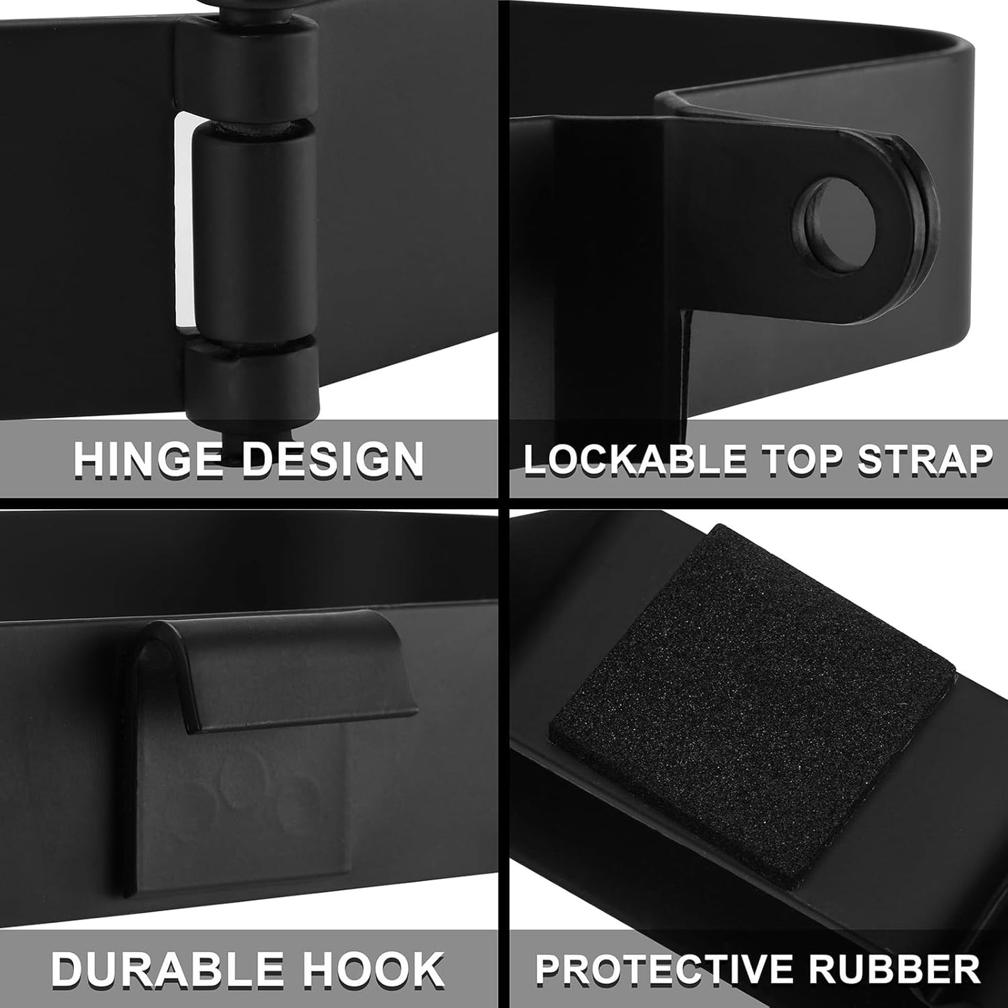 Mayouko Lockable Jerry Gas Can Holder Rack, 5 Gallon / 20 Liter Steel Jerry Can Mount Brackets, Metal Fuel & Gasolina Container, Detachable Carrier Mount, Only Holder Rack, Gas Can not Included