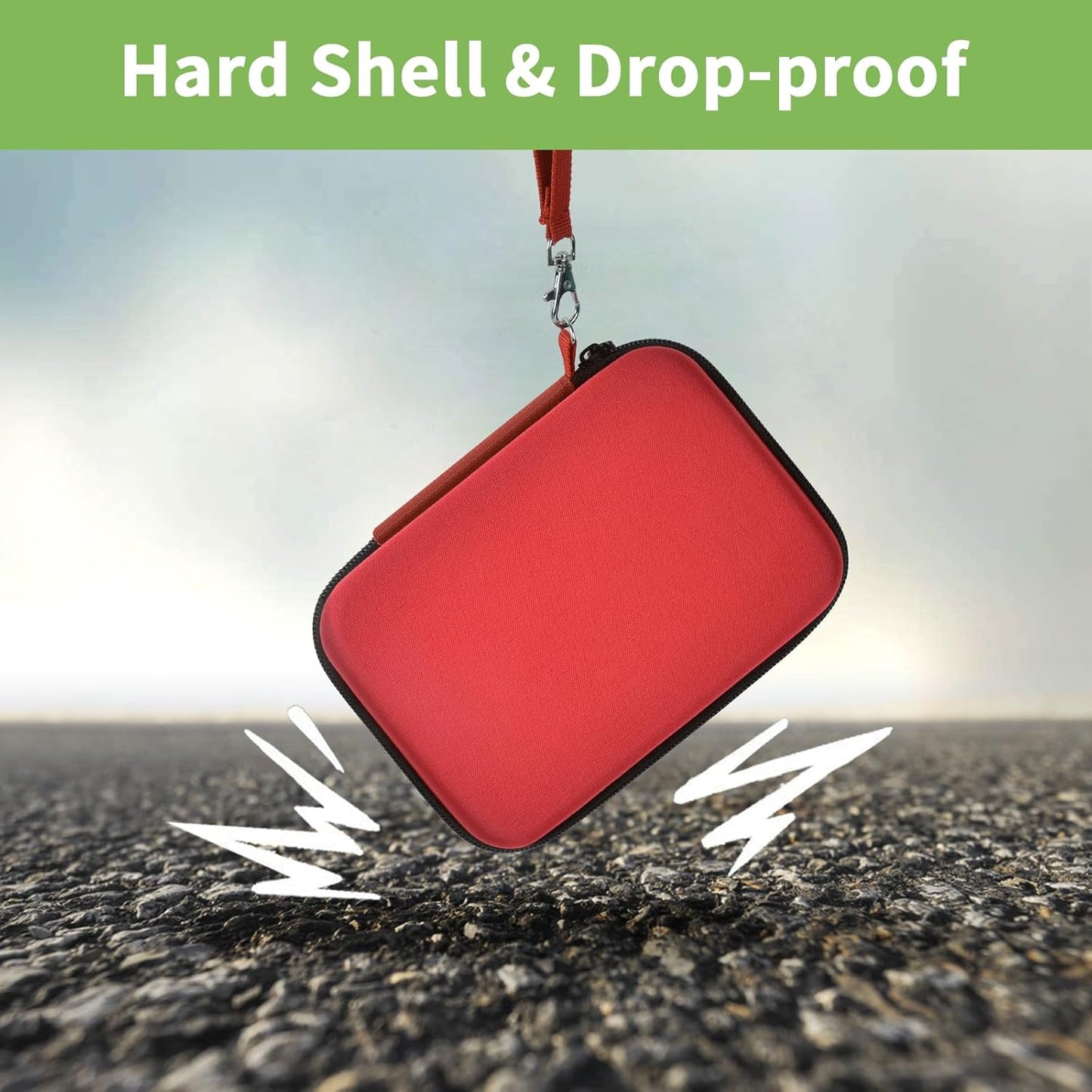 USB Flash Drive Case, SD Card/Memory Stick Pouch for SanDisk, for Samsung, for Netac, for Maspen/for SamData Thumb Drives, Hard Shell Protective Storage Organizer with Sponge- Box Only- Red