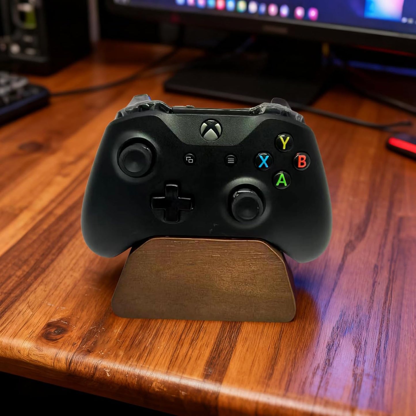 Solid Wood Controller Holder Gaming Controller Stand for Desk Controller Organizer Fits Xbox,Ps4,Ps5,Best Gift for Son,Husband,Boyfriend