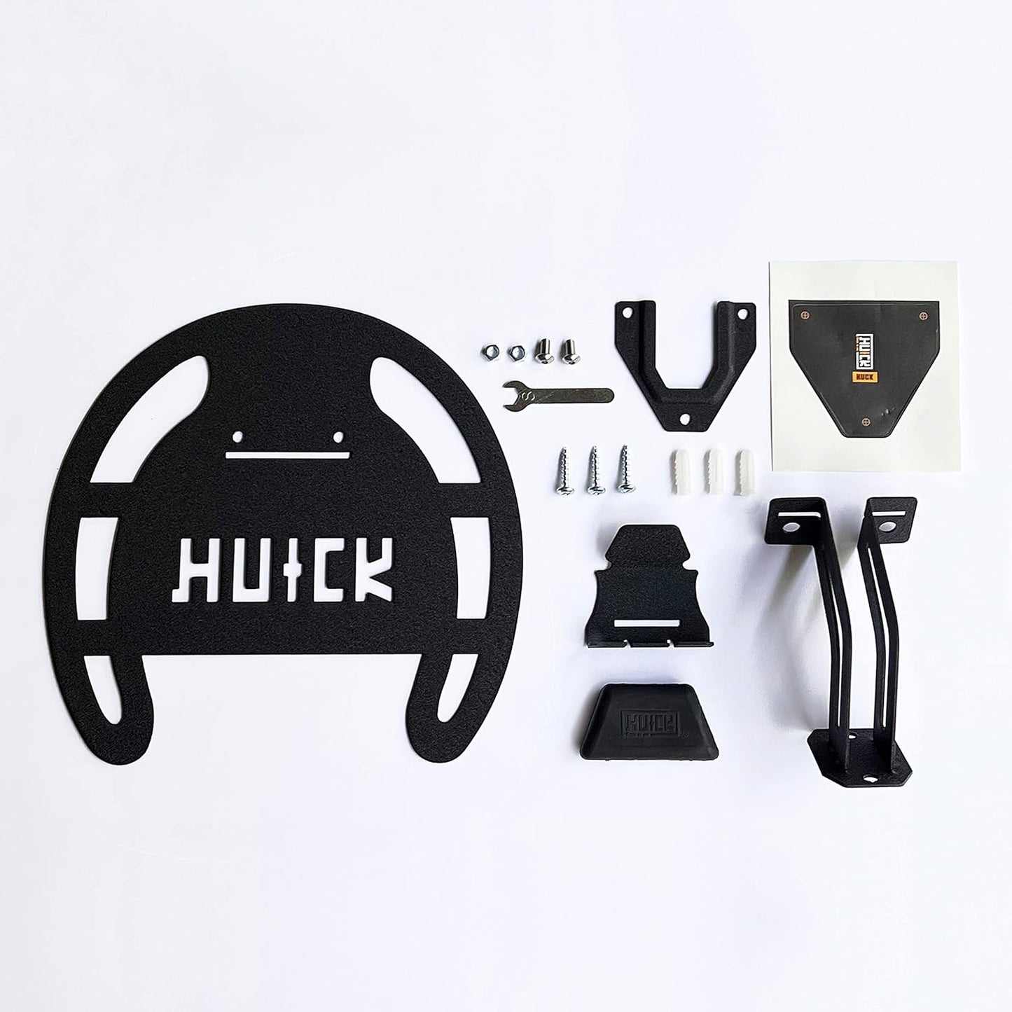 HUCK Helmet Stand Garage Organizer Wall Mount Rack for Motorcycle Helmets, Hats, Coats (Basic, Black)