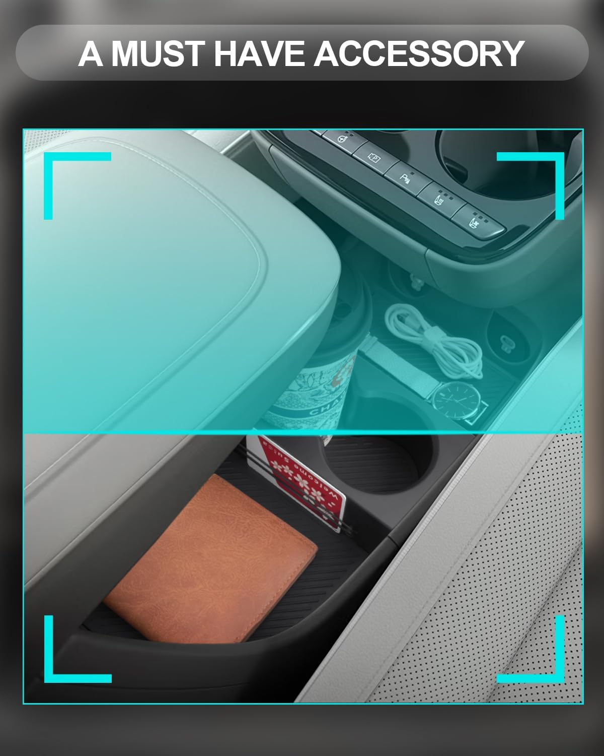 CDEFG for 2025 2026 Hyundai Ioniq 5 Center Console Organizer, for 2025 2026 Hyundai Ioniq 5 Accessories Lower Console Tray 2025 2026 Ioniq 5 Floor Console Storage Box(Not for Ioniq 5 N)
