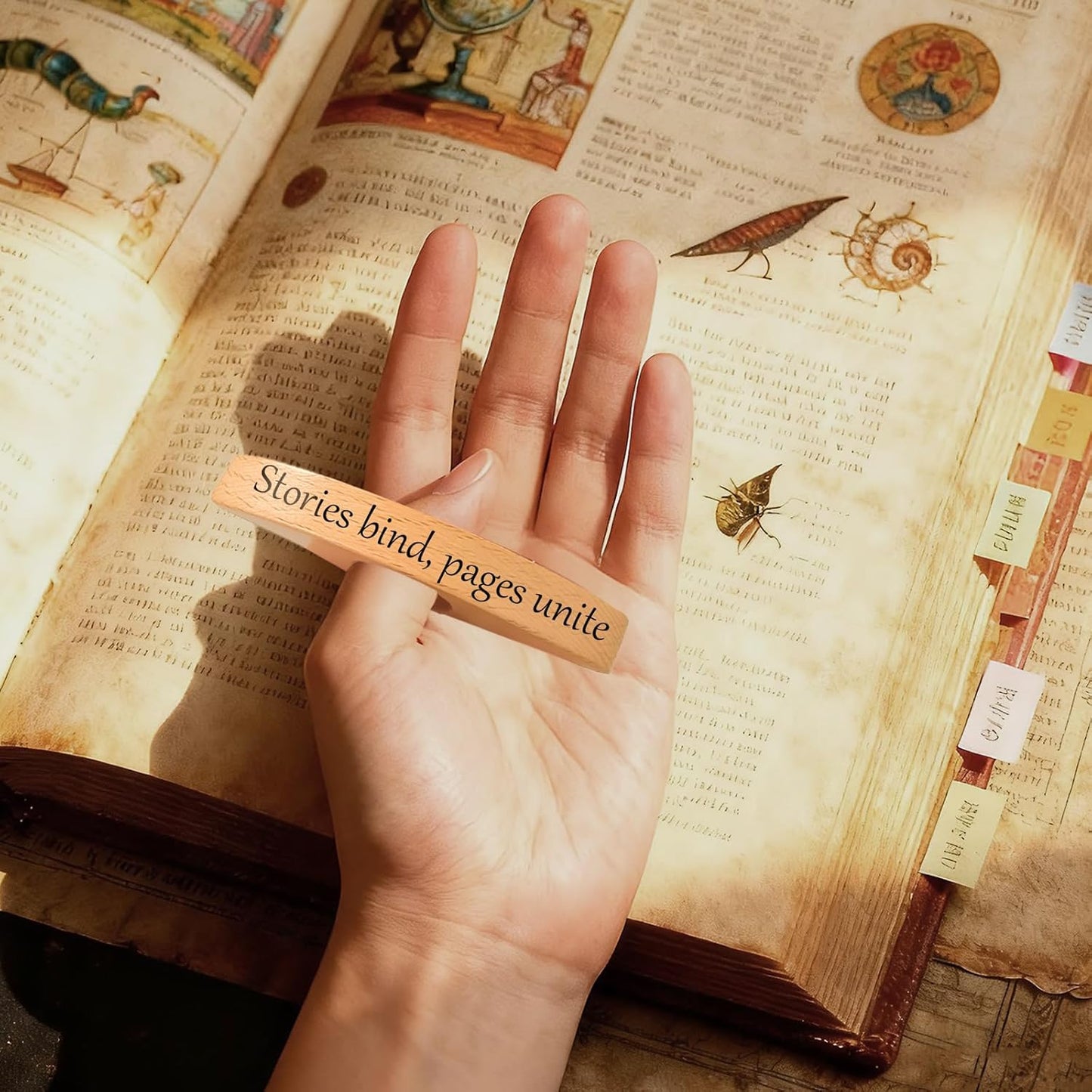 Personalized Book Page Holder Engraved Text - Custom Wooden Thumb Page Holder Wood Reading Accessory (wx01)