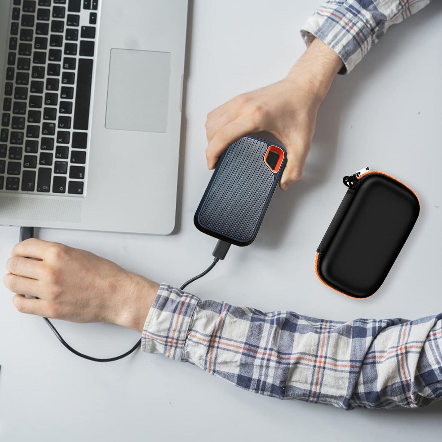 Case Compatible with SanDisk 1TB 2TB 500GB 4TB/for PRO Extreme Portable SSD, External Solid State Hard Drive Storage Holder for SDSSDE61/ SDSSDE60/ SDSSDE81/SDSSDE30/SDSSDE60 (Box Only)(Orange)