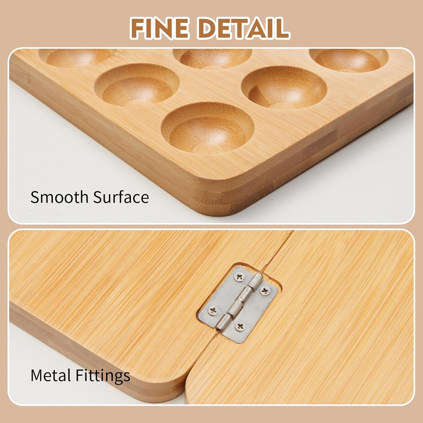 Egg Basket for Chicken Owners Egg Holder Countertop for Parents with Kids Suitable for Kitchen Counter Foldable Wooden Egg Storage Stacks 36 Eggs, Egg Tray Save Counter Space for Display Fresh Eggs
