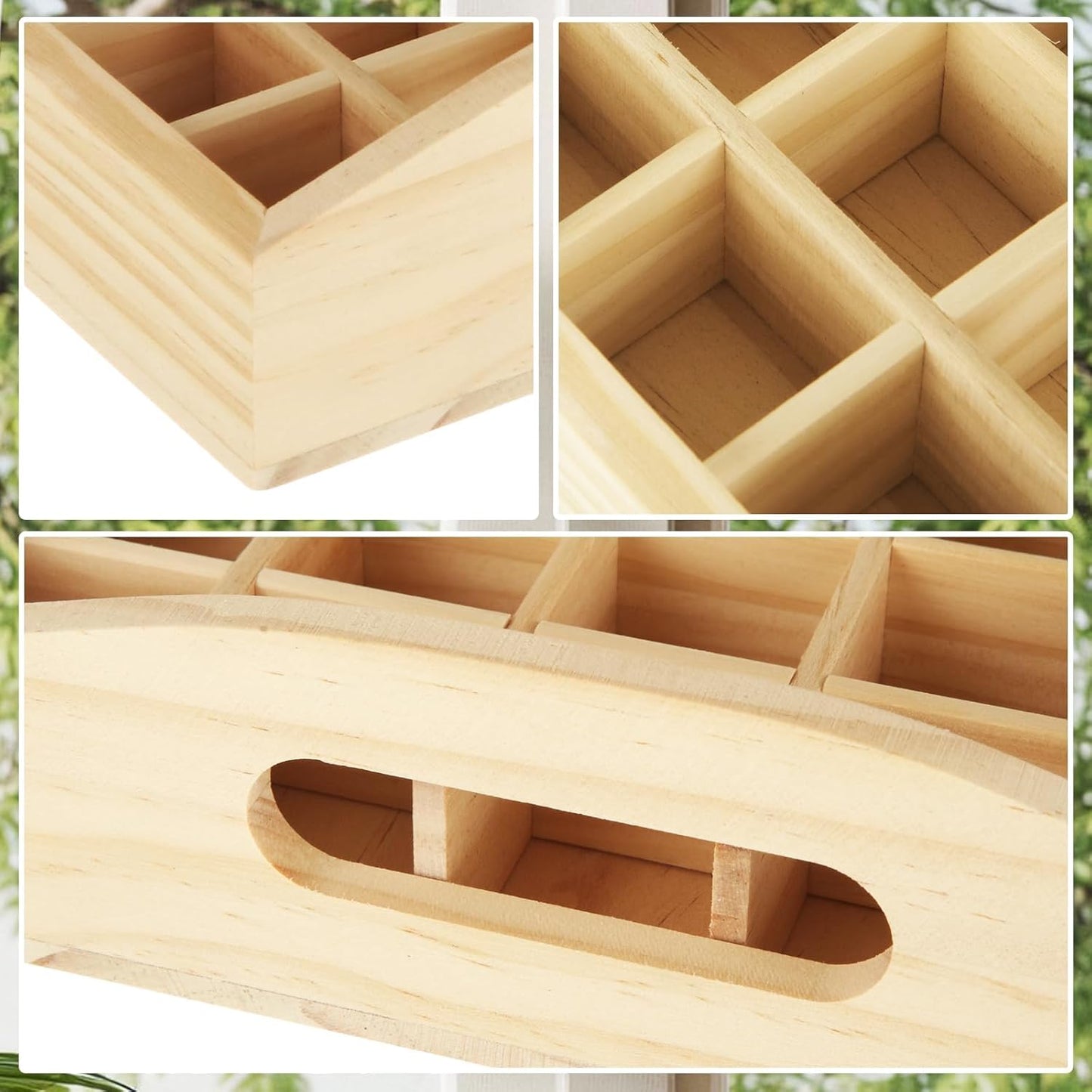2 PCS Wooden Essential Oil Bottle Storage Box, Essential Oil Holder Detachable Display Organizer Stand, Wooden Storage Box Fits 5-15 Ml Bottles