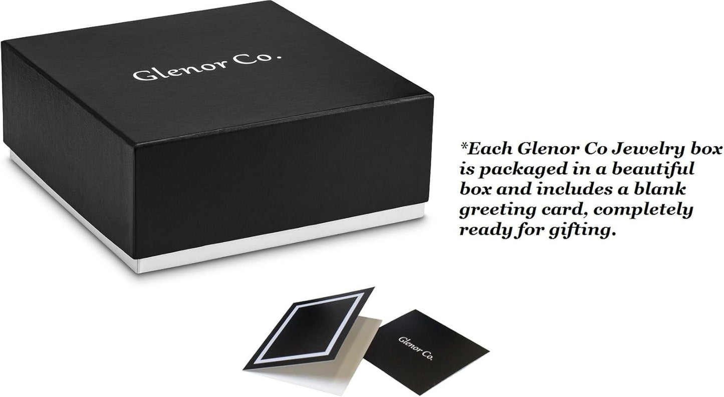 Glenor Co Ring Organizer Box - 108 Slot Classic Jewelry Display Holder - 2 Storage Trays with Modern Buckle Closure, Large Mirror - Holds Rings and Cufflinks - PU Leather Case - Black