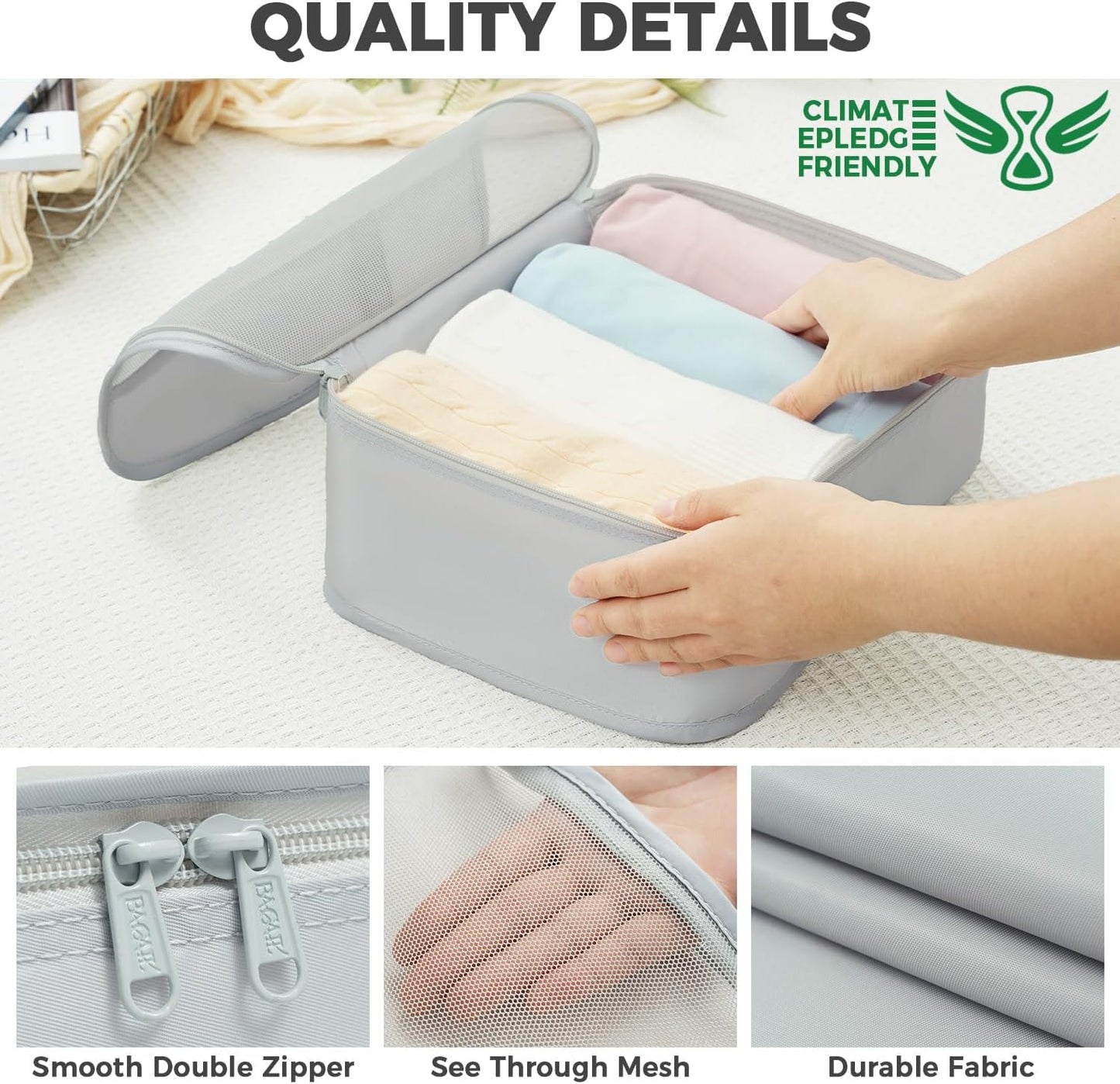 BAGAIL 9 Set Packing Cubes Luggage Packing Organizers for Travel Accessories