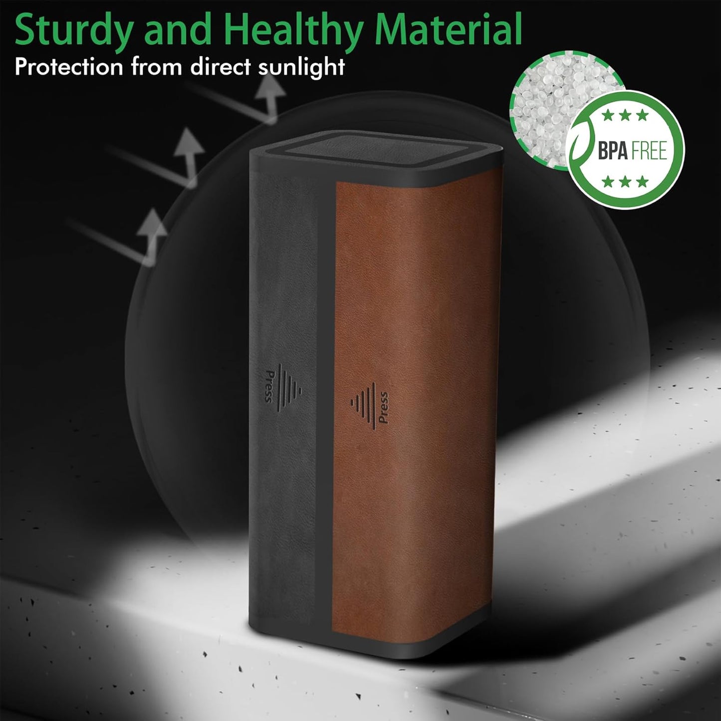 Pill Organizer Weekly, 2 Times a Day for 7-Day Leather Medicine Box Travel Container Vitamin Am Pm Pill Case, Twice Daily Privacy Pill Holder, Modern and Portable Pillbox (Black and Brown)