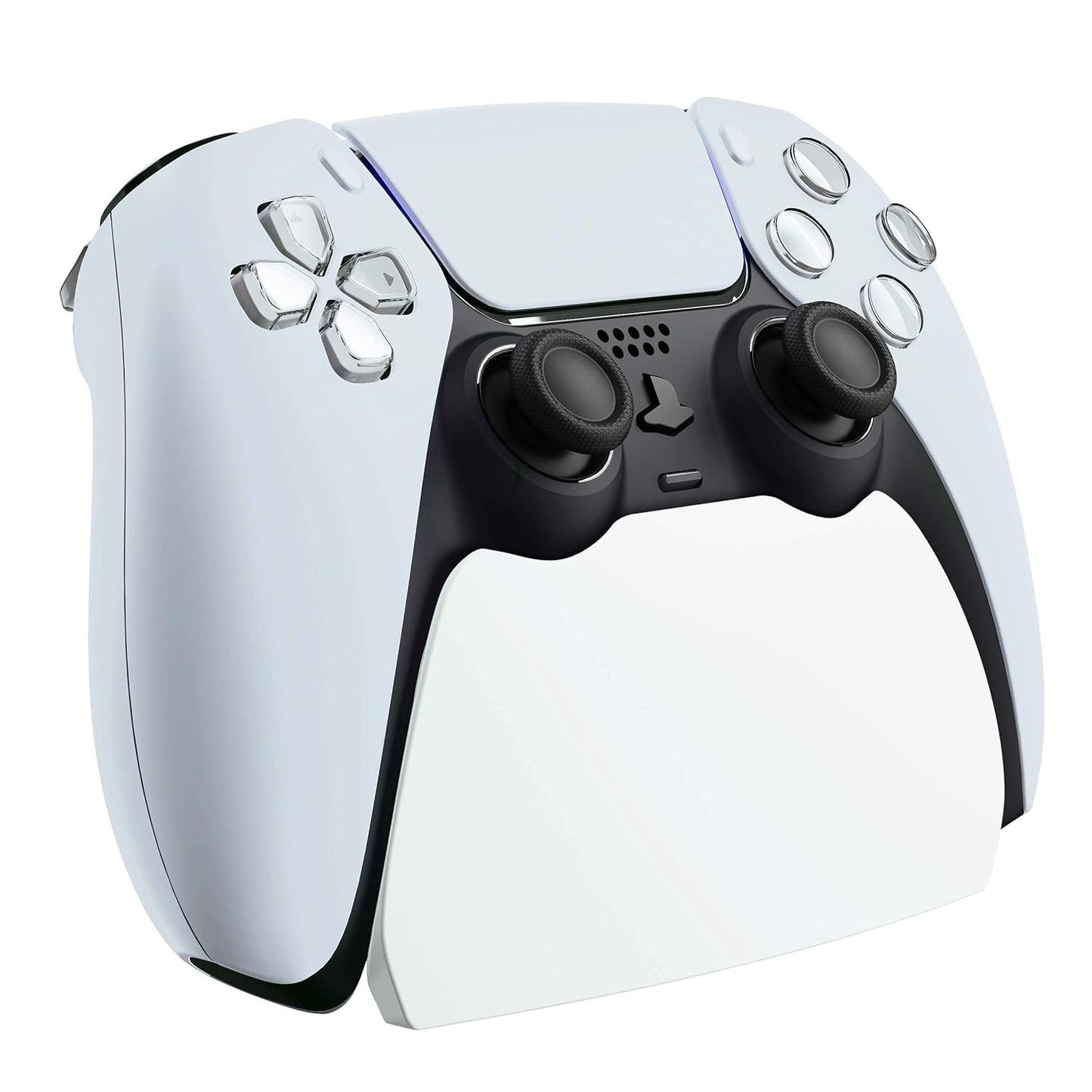 PlayVital White Controller Display Stand for ps5, Gamepad Accessories Desk Holder for ps5 Controller with Rubber Pads