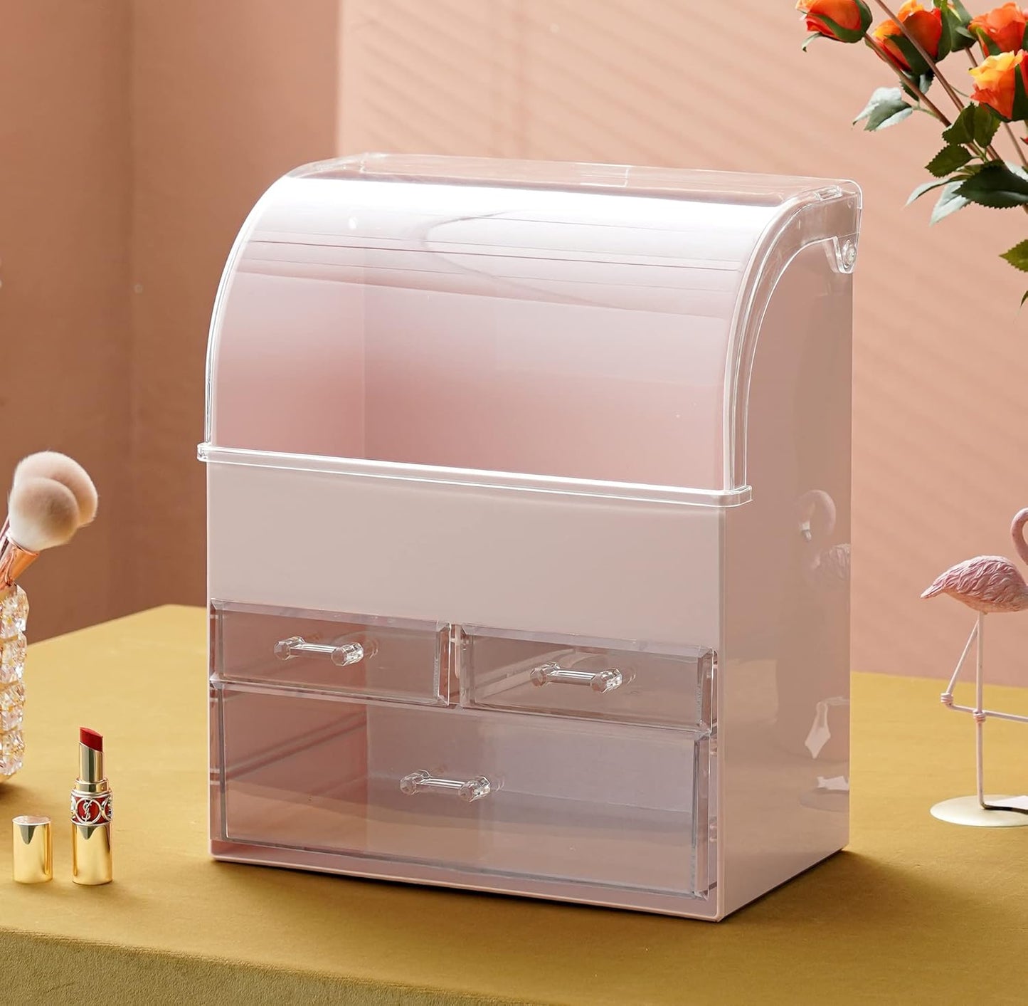 MOOCHI Professional Large Cosmetic Makeup Organizer Bathroom Storage Display Case with Drawers