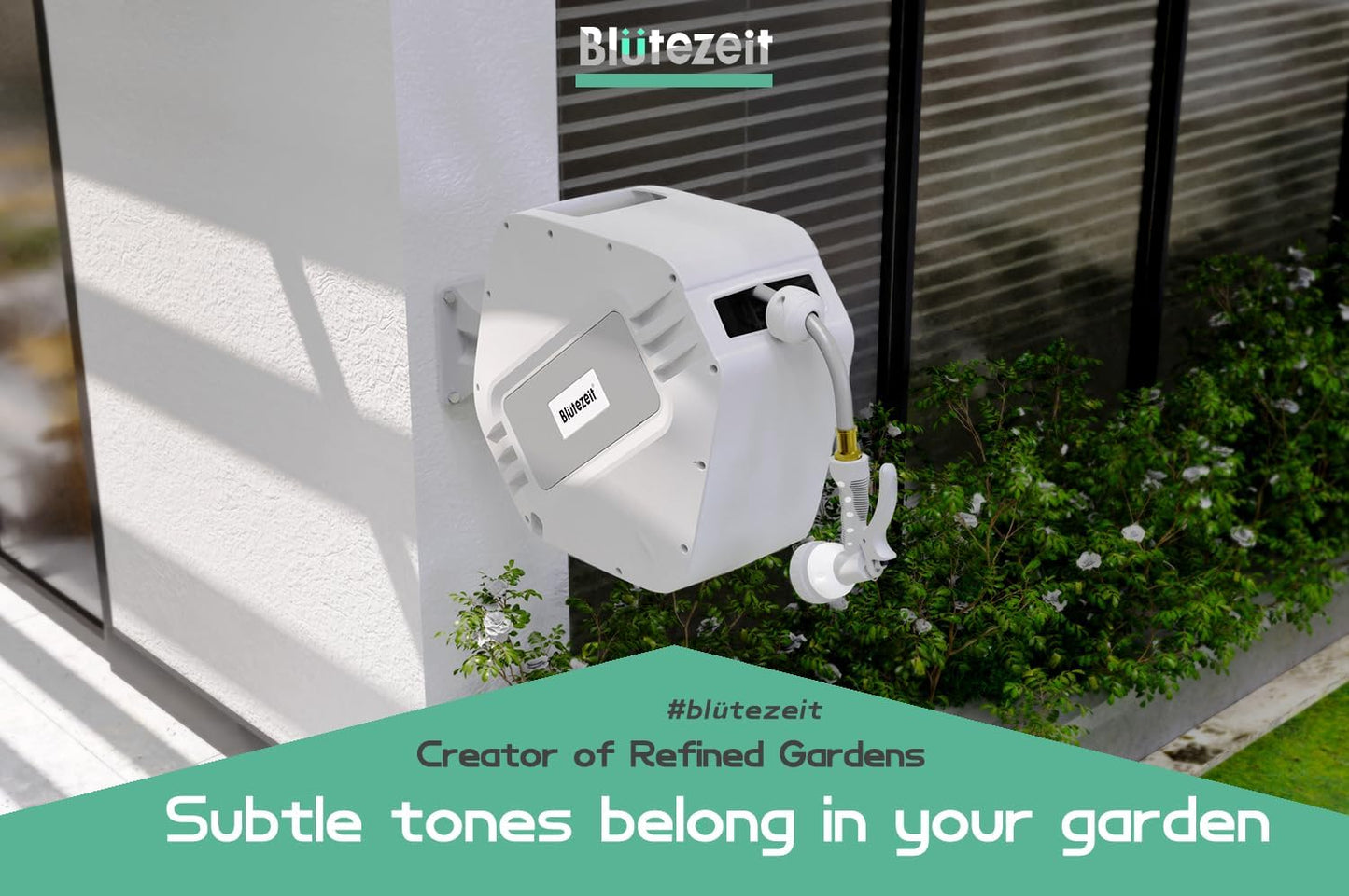 Blütezeit Retractable Garden Hose Reel Wall-Mount Heavy Duty