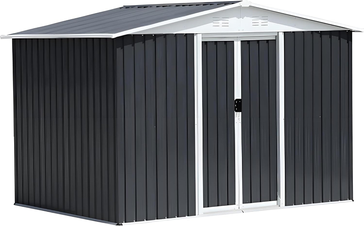 8' x 6' Outdoor Metal Storage Shed Outdoor Shed Galvanized Steel Garden Shed with Sliding Door and Window for Ventilation Storage Sheds House for Backyard Garden