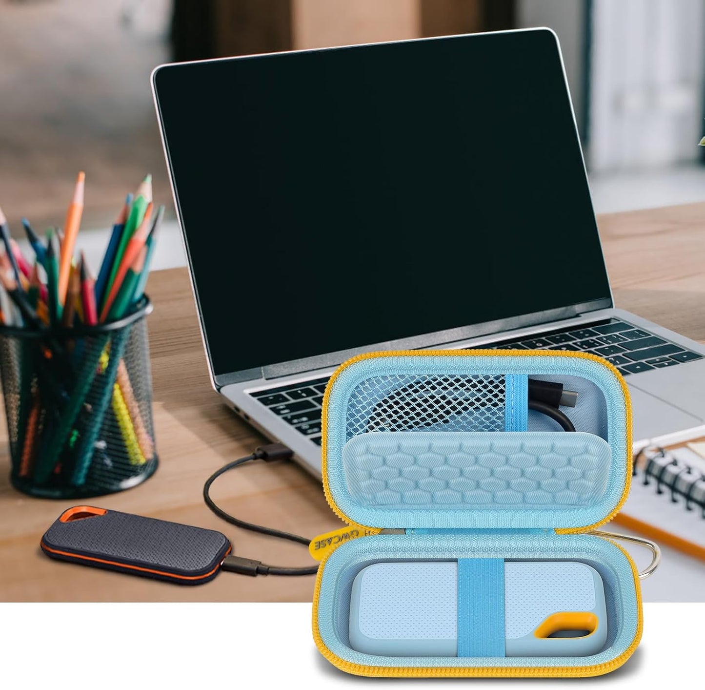 Hard Case Compatible with SanDisk Extreme PRO 500GB 1TB 2TB 4TB Portable External SSD. Carrying Travel Holder for Crucial X8 Solid State Drive (Box Only)-Blue