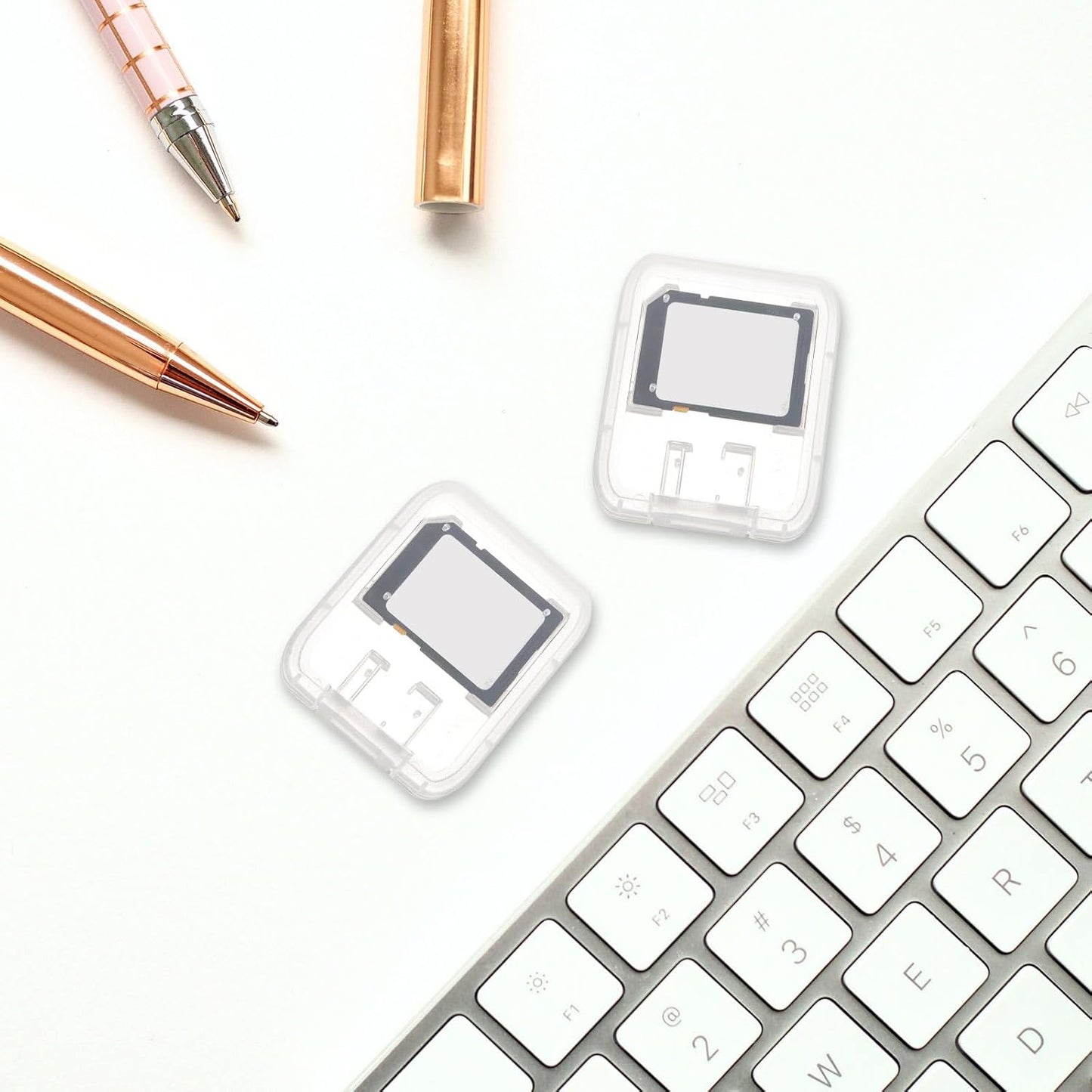 24pcs Portable Memory Card Cases Small Organizer for Secure Digital and Cards Transparent Storage Box with Lid Lightweight Protective Holder to Prevent Loss and Damage for Cameras