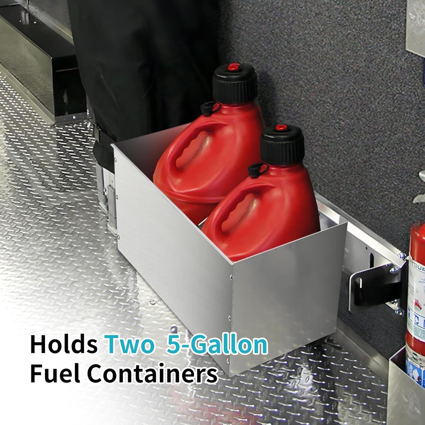 Fuel Jug Holder : Mineye Gas Can Holder for Trailer- Fits Two 5 Gallon Fuel Containers, Fuel Jug Container Holder