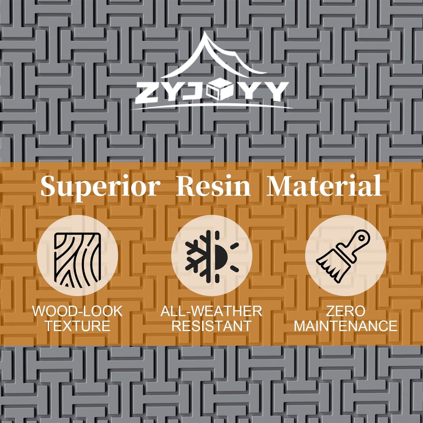 ZYJOYY Outdoor Storage Box, 90 Gallon Deck Box, Waterproof Resin Storage Box for Patio Cushions, Gardening Tools, Lockable, UV Resistant, Grey