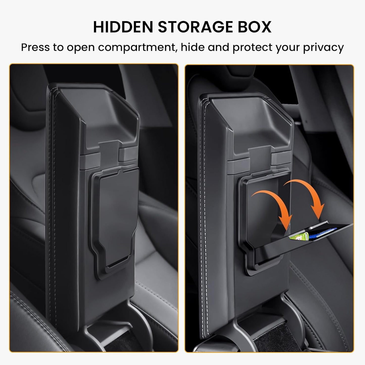6PCS Center Console Organizer Tray for Tesla Model 3 Highland 2024 2025 Car Accessories with Armrest Storage Tray, Hidden Storage Box, Cup Holder Insert, Camera Privacy Cover, Glove Box Hook