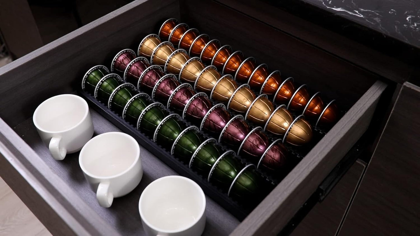 EVERIE Coffee Pod Storage Holder Drawer Insert for Counter Compatible with Nespresso Vertuoline Capsules, Pack of 2