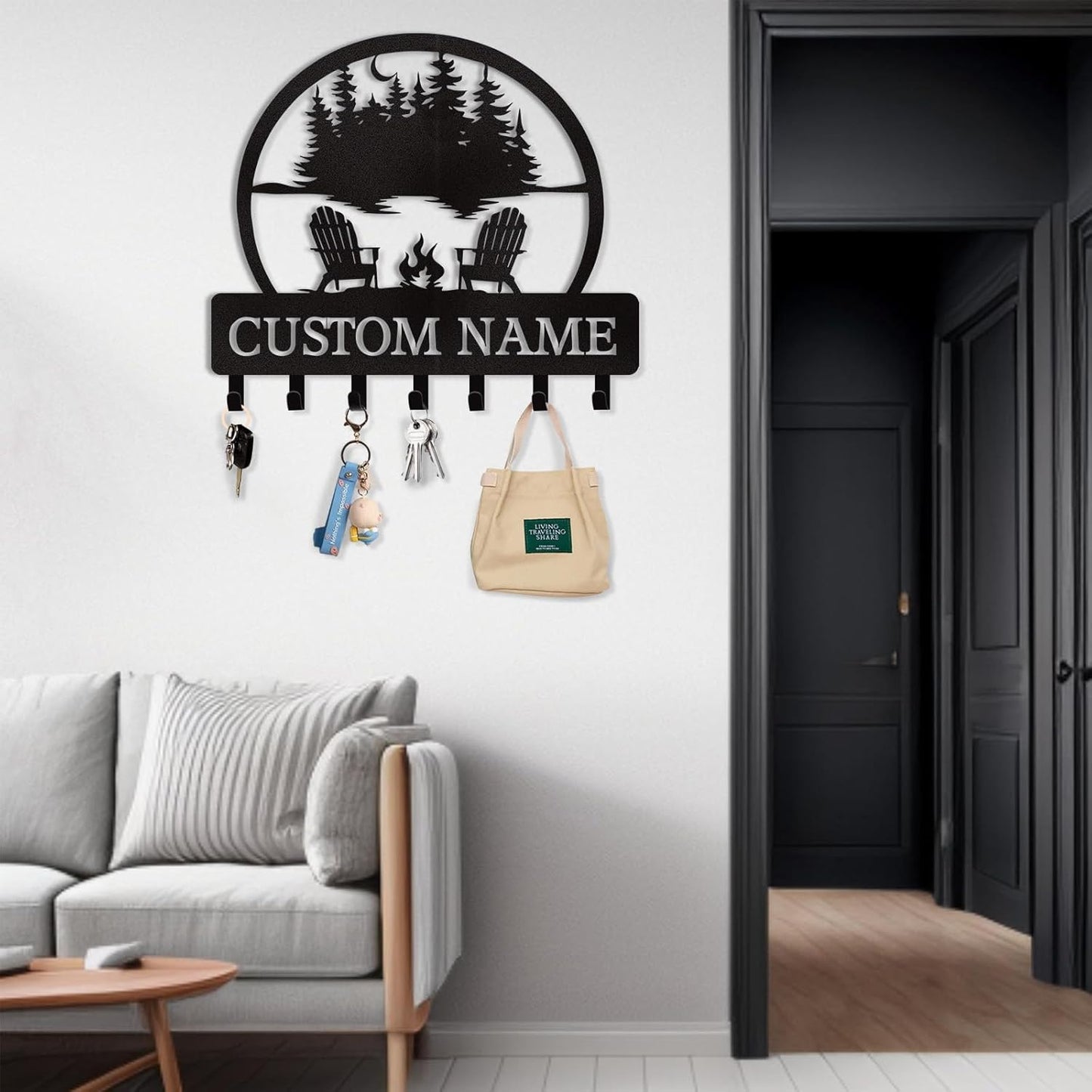 Personalized Custom Name Key Holder - Wall Mounted Key Rack for Kitchen, Entryway, Hallway, Office, Doorway