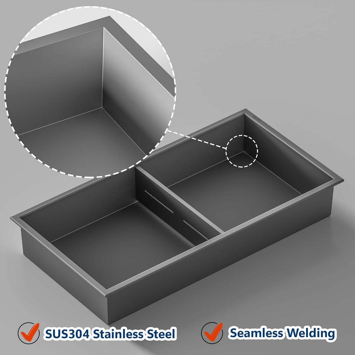 Stainless Steel Shower Niche 24" X 12", No Tile Needed Wall Niche Double Shelves, Recessed Shower Shelf for Bathroom Storage, Gun Metal