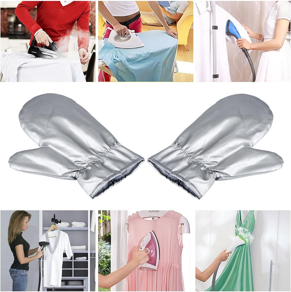 Garment Steamer Ironing Gloves Flexible Anti Steam Mitt Heat Resistant Waterproof Protective Ironing Glove for Steaming Clothes -1 Pair