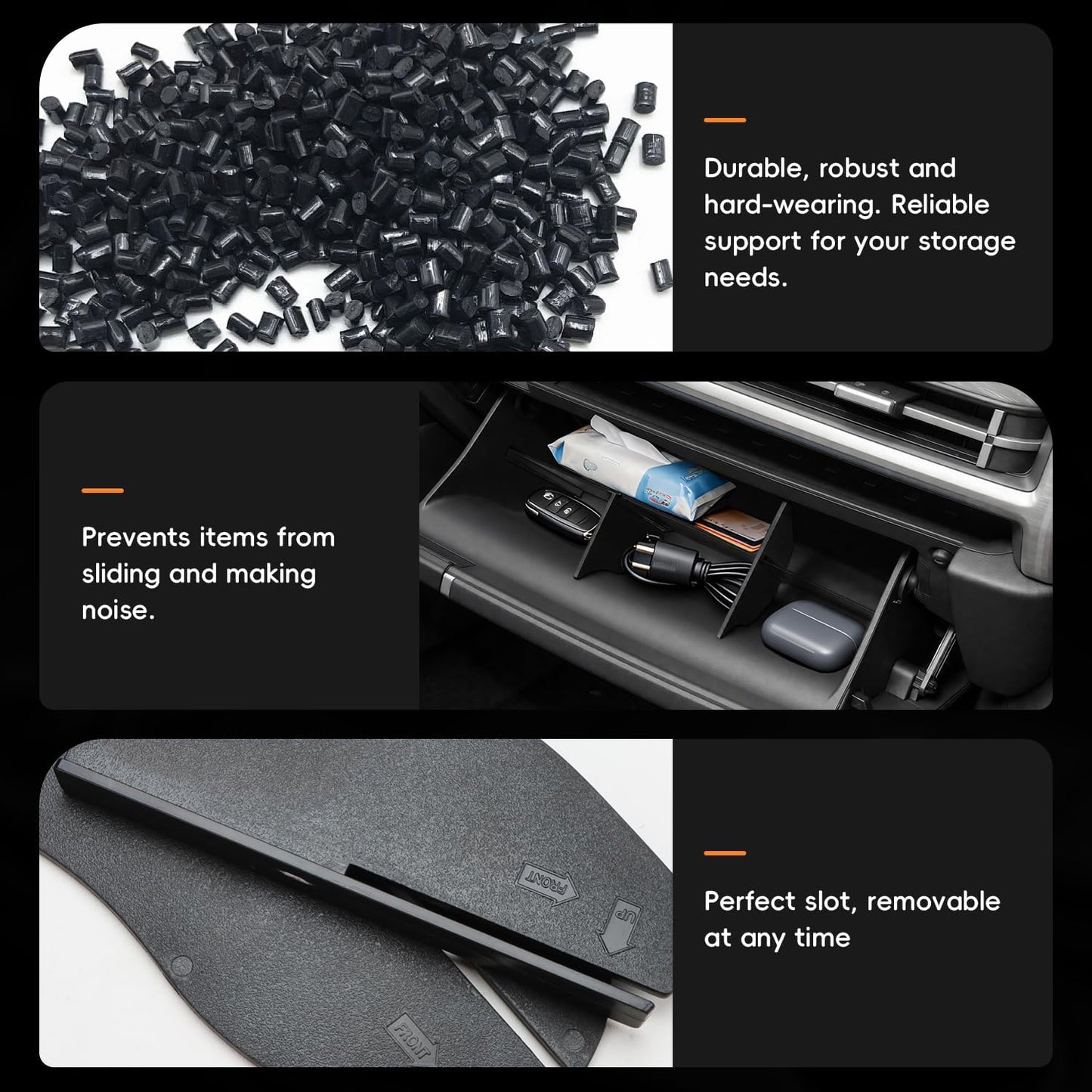 MARCHFA Center Console Glove Box Divider Organizer Compatible for 2024 2025 2026 Hyundai Santa Fe Accessories Console Divider Organizer