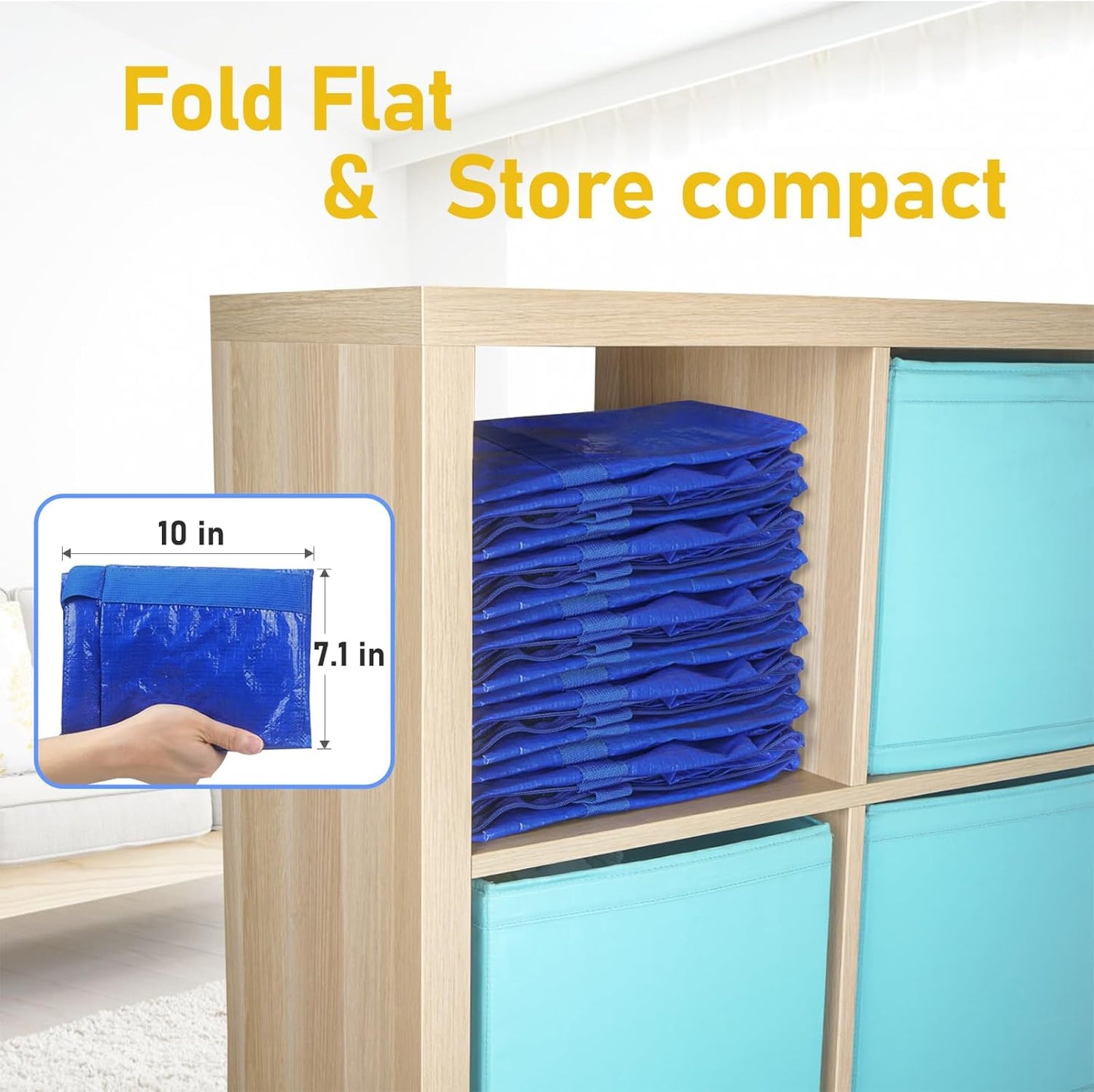 TICONN 16 Pack Extra Large Moving Bags with Zippers & Carrying Handles, Heavy-Duty Storage Tote Moving Boxes for Space Saving