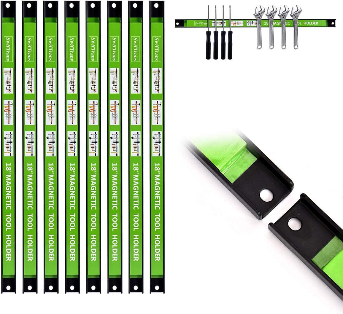 Magnetic Tool Holder 18 Inch 8 Pack Heavy Duty Magnet Tool Bar Strip Rack Wall Mount Green¡