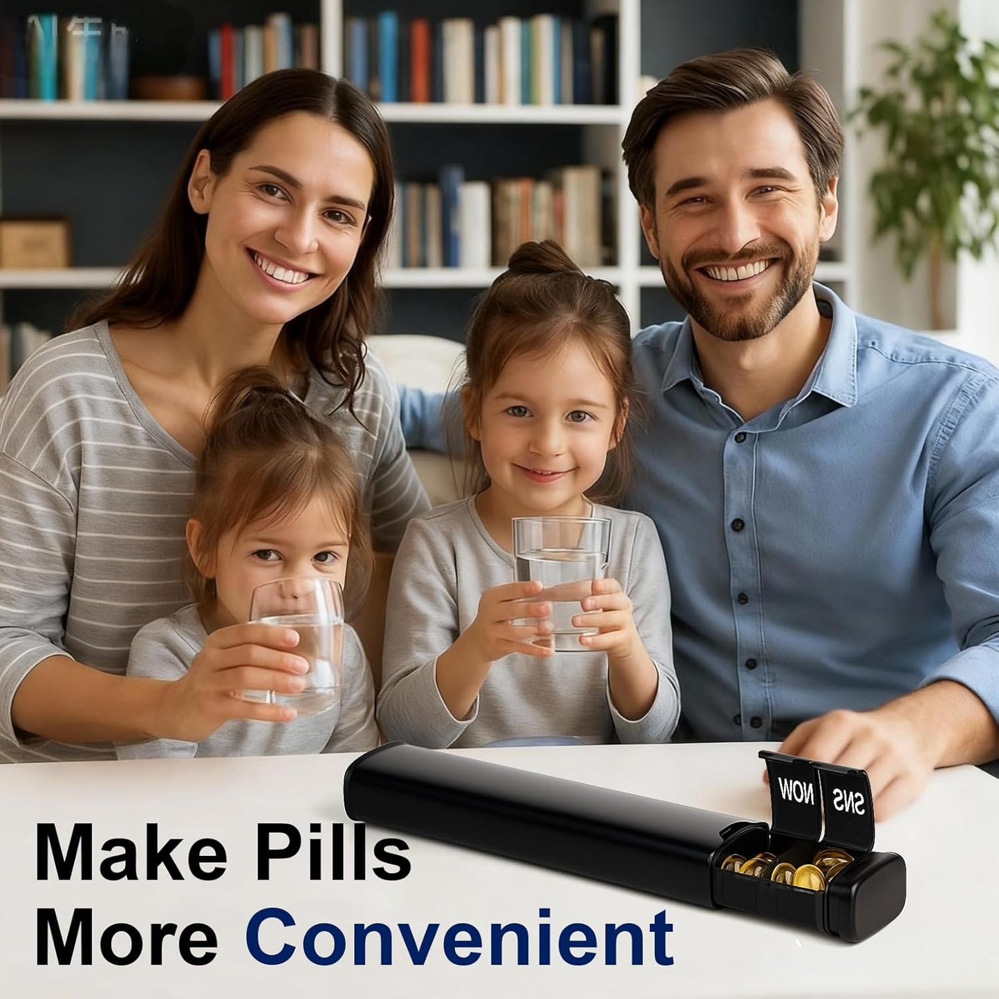 Large Weekly Pill Organizer, Travel Safe 7-Day Pill Organizer 1 Time a Day, Portable Secure Medicine Vitamin Holder Dispenser for Fish Oil, Supplements, Lightproof | Sleek Slim Design | On-The-Go