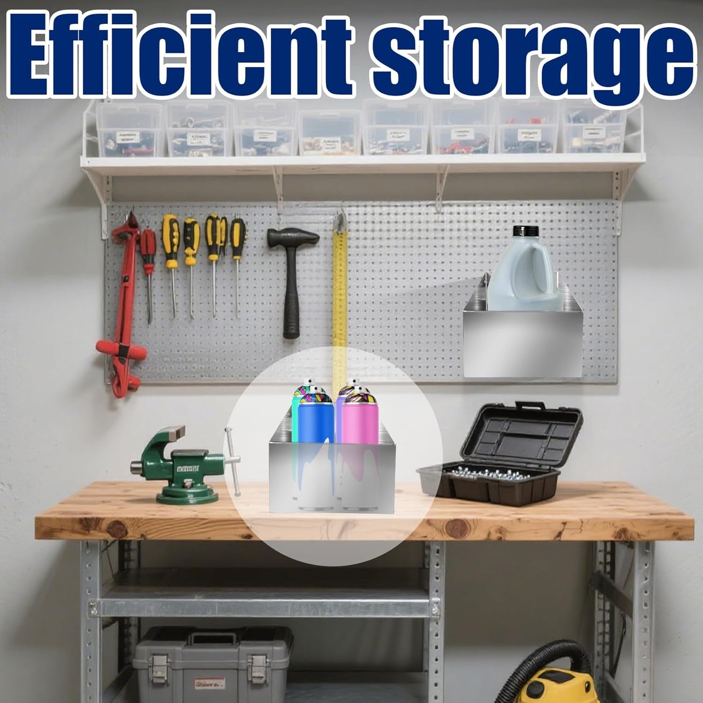 Aluminum Fuel Tank Rack Utility Jug Holder Storage Shelf Length 11" Suitable for Store Garages Enclosed Racing Trailers Work Areas Automotive Parts Silver