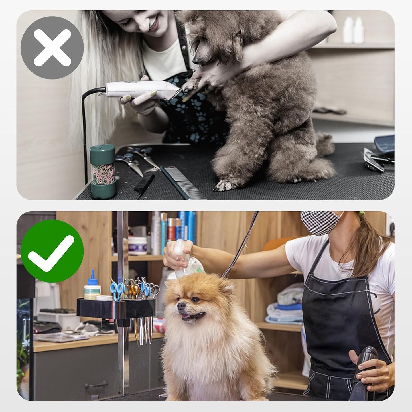 Portable Pet Grooming Tool, Dog Grooming Arm Accessories, Hairdressing Scissors Clips Brushes Organizer for Pet Shop