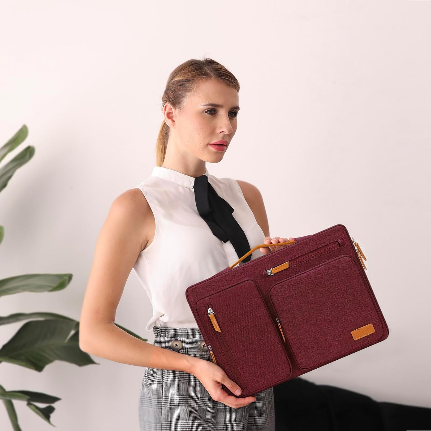 MOSISO 360 Protective Laptop Case 16 inch, 15-15.6 inch Laptop Sleeve Compatible with MacBook Pro 16, HP, Acer, Dell, Lenovo, ASUS, Side Open Carrying Case with 4 Zipper Pockets&Handle, Wine Red