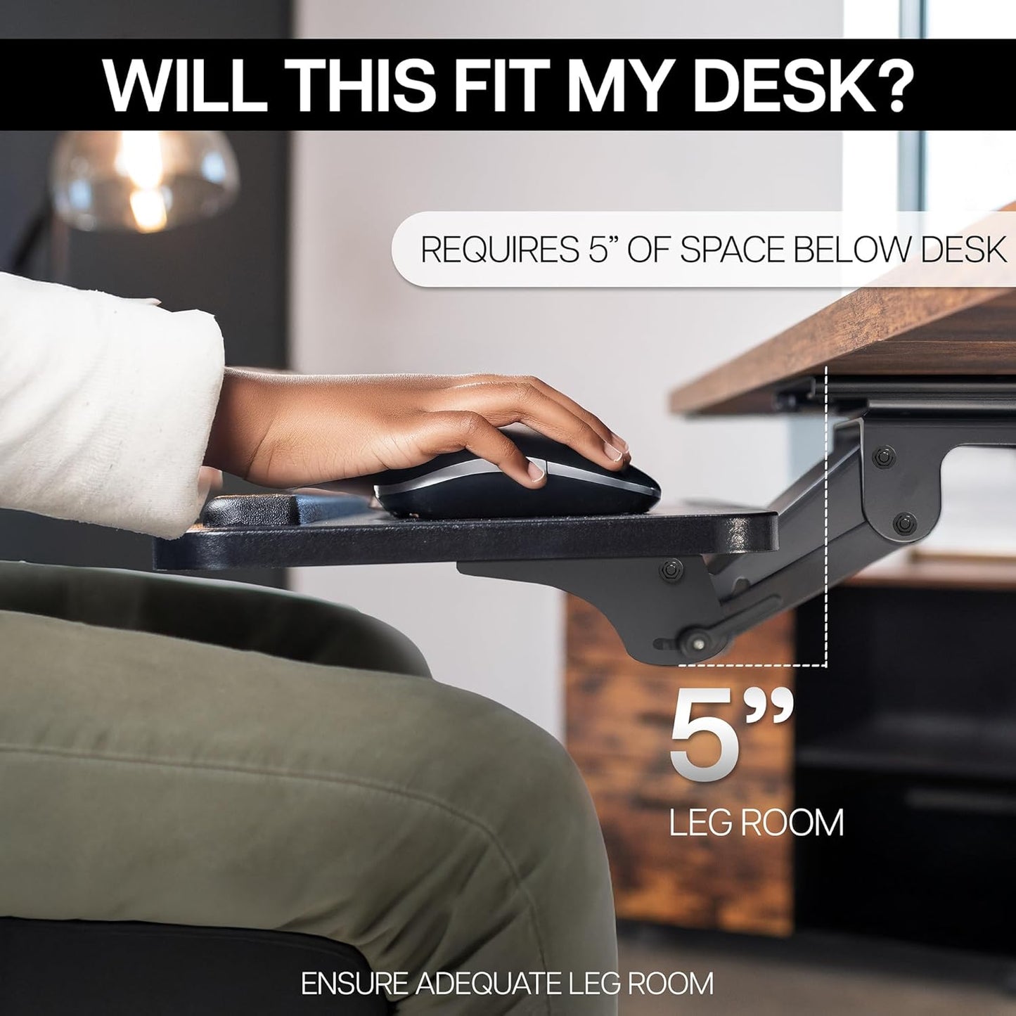 VIVO Adjustable Computer Keyboard & Mouse Platform Tray Ergonomic Under Table Desk Mount Drawer Underdesk Shelf (MOUNT-KB03B)