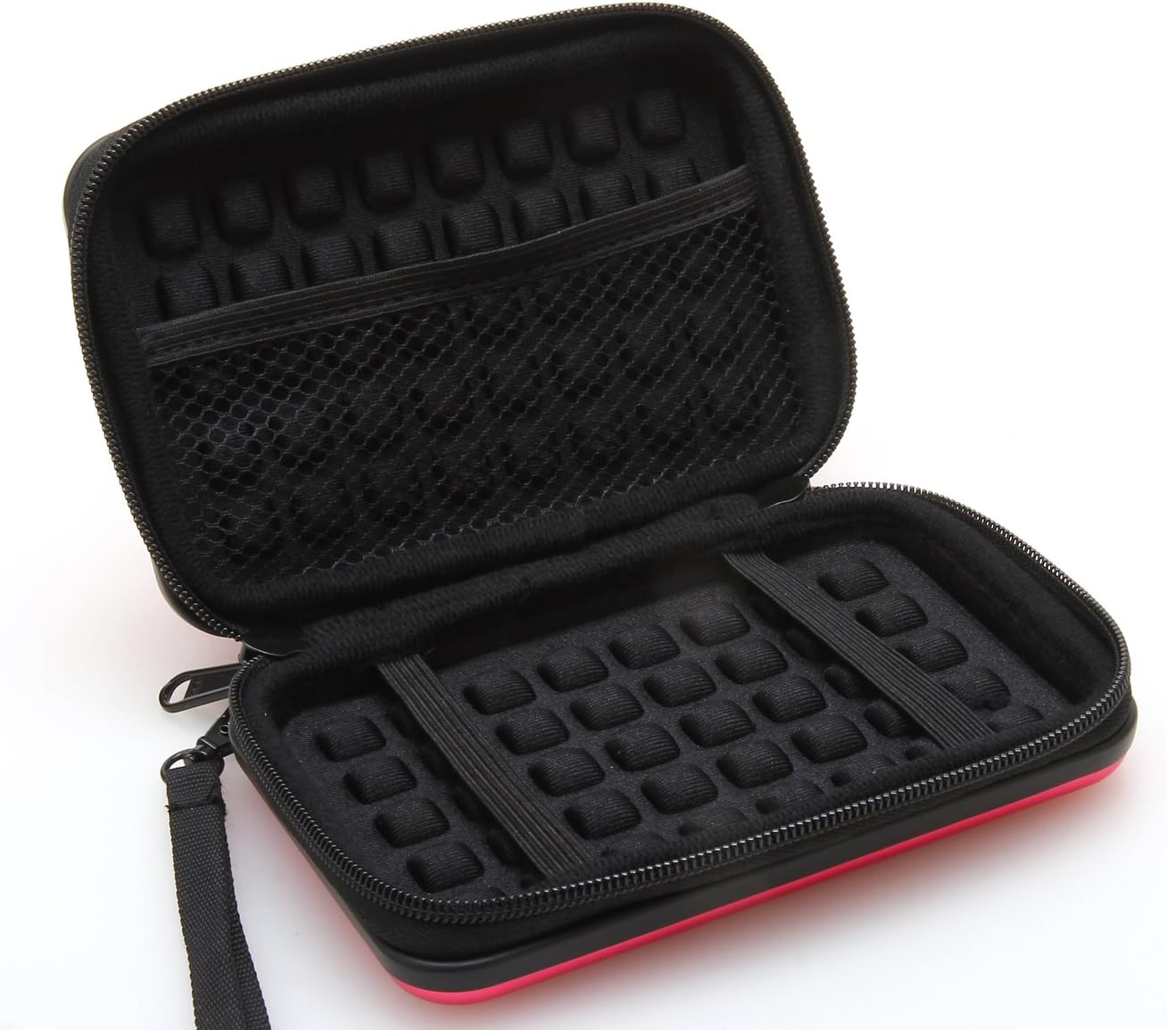 KAYOND Anti-Shock Silver Aluminium Carry Travel Protective Storage Case Bag for 2.5" Inch Portable External Hard Drive HDD USB 2.0/3.0 (Red)