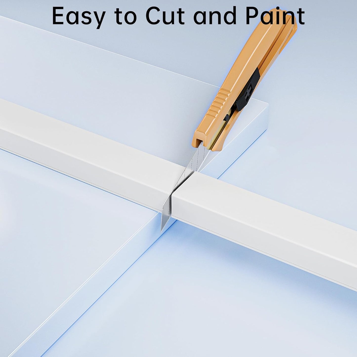 Yecaye PVC Wire Covers for Cords on Wall, One-Cord Cable Concealer Kit, Paintable Cable Raceway Management, Cord Hider, Max for 2 Small Cords for Home Office, W0.59in H0.4in