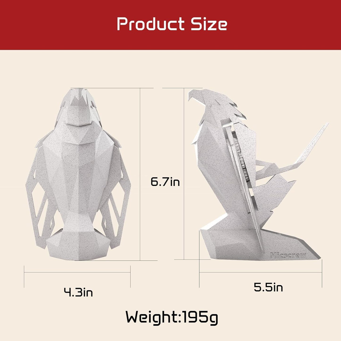 Controller Holder for Xbox/PS/Switch – Monument Marble-Style Eagle Stand, Auto-Spreading Wings, Dual Placement, Scratch-Free Curved Tail Design