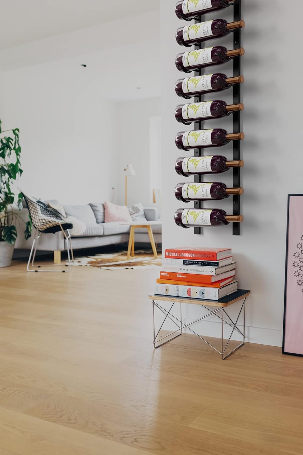Jagged Ridge Wine Rooms - Premium Wall Mounted Metal Wine Rack - 36 Wine Bottles Holder - Modern Wine Rack, Matte Black - Space Saving for Home, Kitchen, Bar - Designed in Canada by Wine Enthusiasts