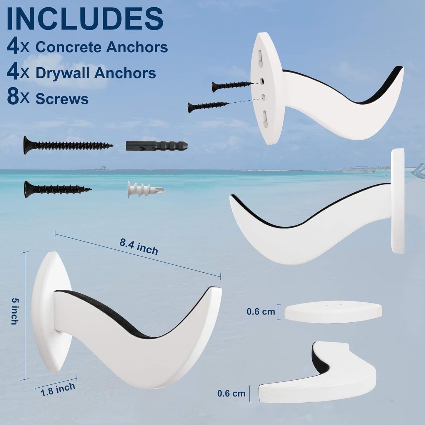 Hang 11 Surfboard Wall Mount - Surf Board Wall Hangers, Surfboard Mount, Beautiful Sustainable Wooden Rack, Perfect to Display Your Board, Surf Racks, Horizontal Hanger, Surfing Accessories